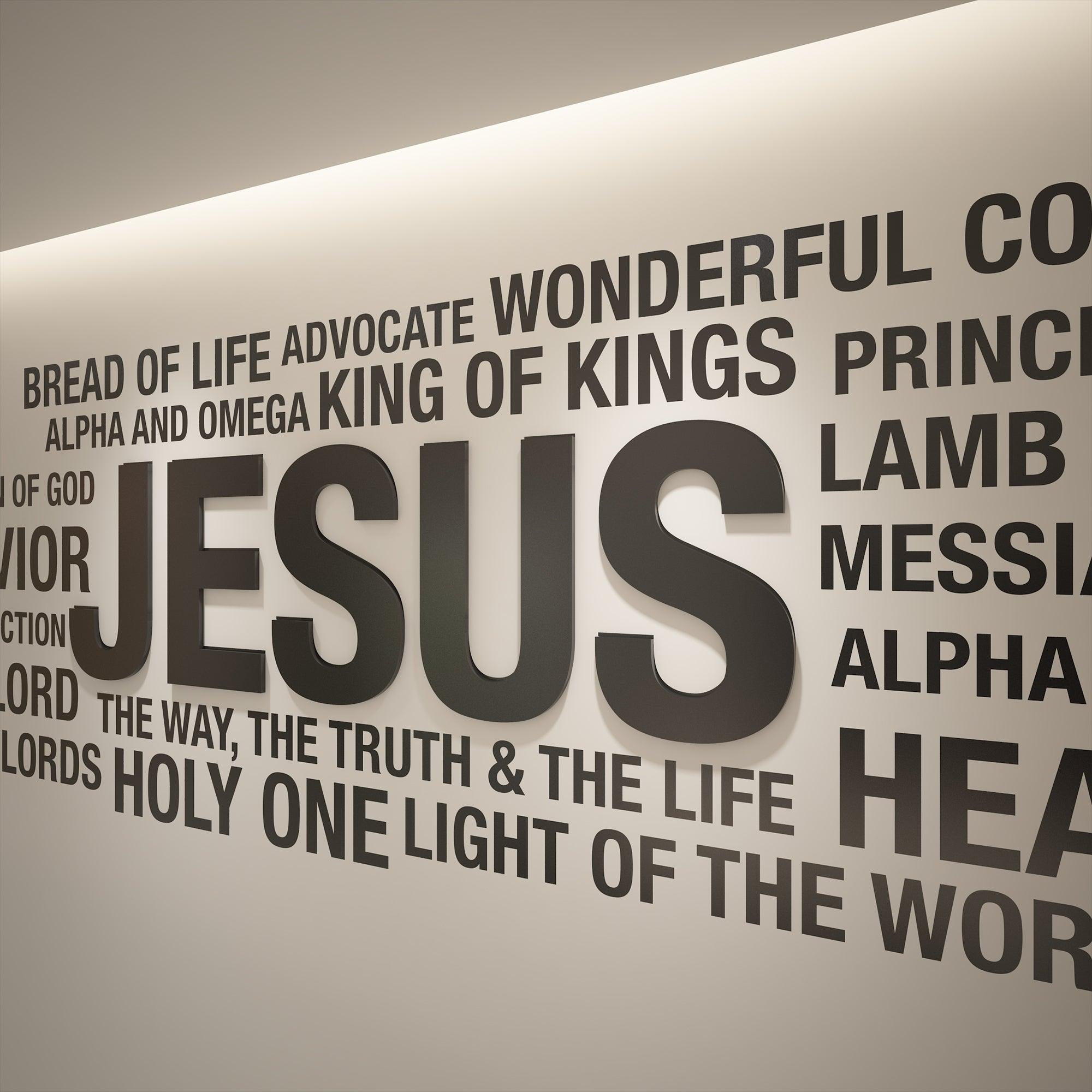 Jesus WordCloud 3D Wall Sign - PRHOMZ