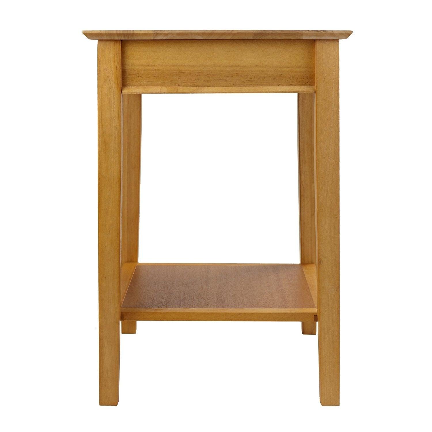 Modular Wooden Printer Stand with Drawer and Bottom Shelf in Honey - PRHOMZ