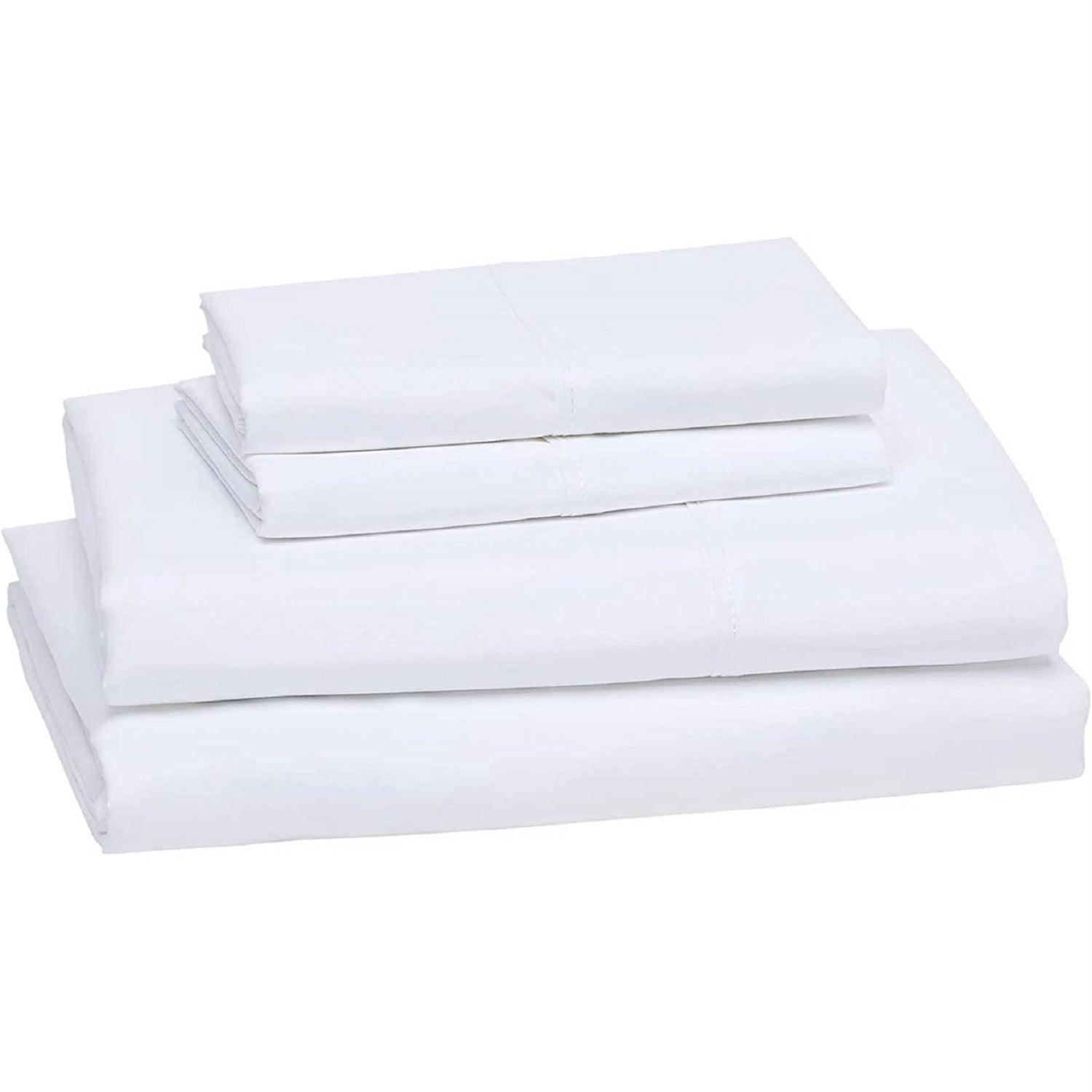 Queen 4-Piece Egyptian 100-Percent Cotton 1000 Thread Count Sheet Set - White - PRHOMZ