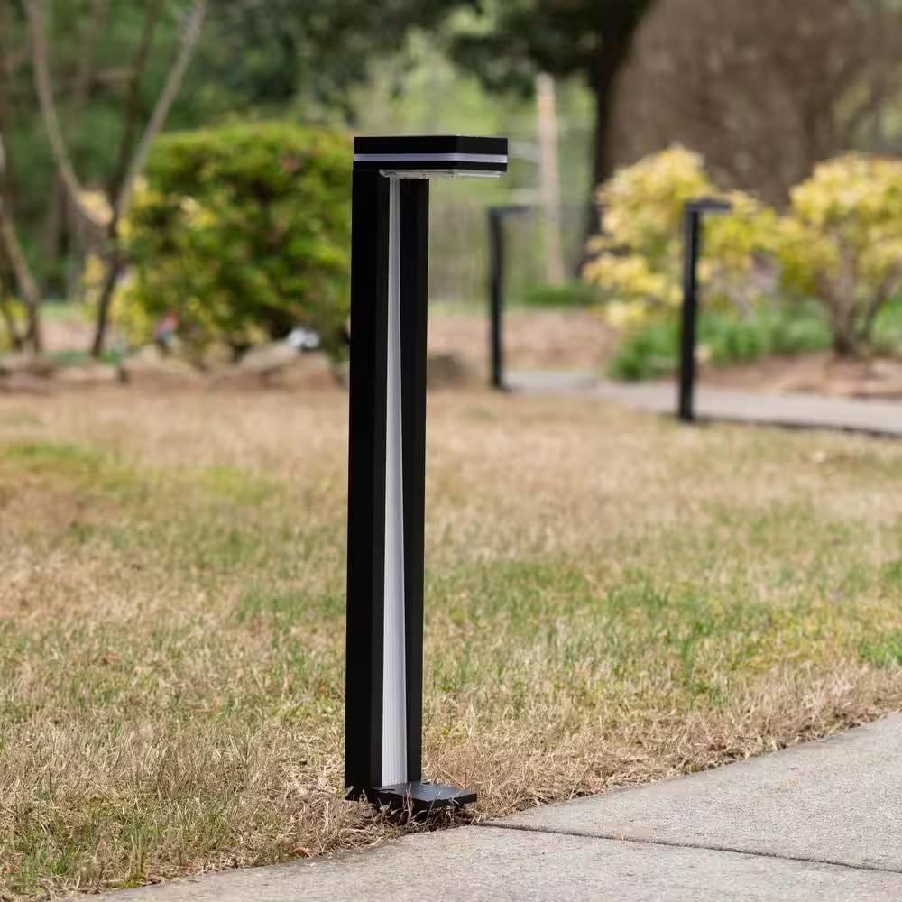 Set of 2 - Modern Outdoor Solar Light White LED Path Outdoor Yard Lighting - PRHOMZ