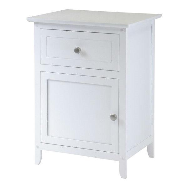 White 1-Drawer Bedroom Bedside Table Cabinet Nightstand End Table - PRHOMZ