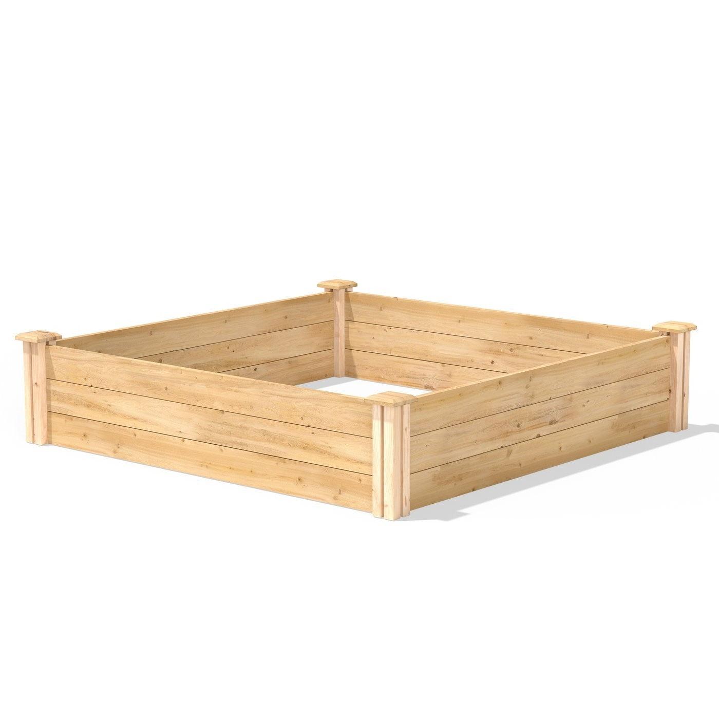 Cedar 4 ft x 4 ft x 10.5 in Raised Garden Bed - Made in USA - PRHOMZ
