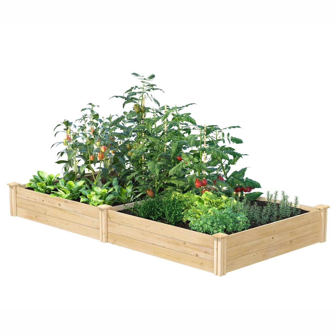 Cedar 4ft x 8ft x 10.5in Raised Garden Bed - Made in USA - PRHOMZ