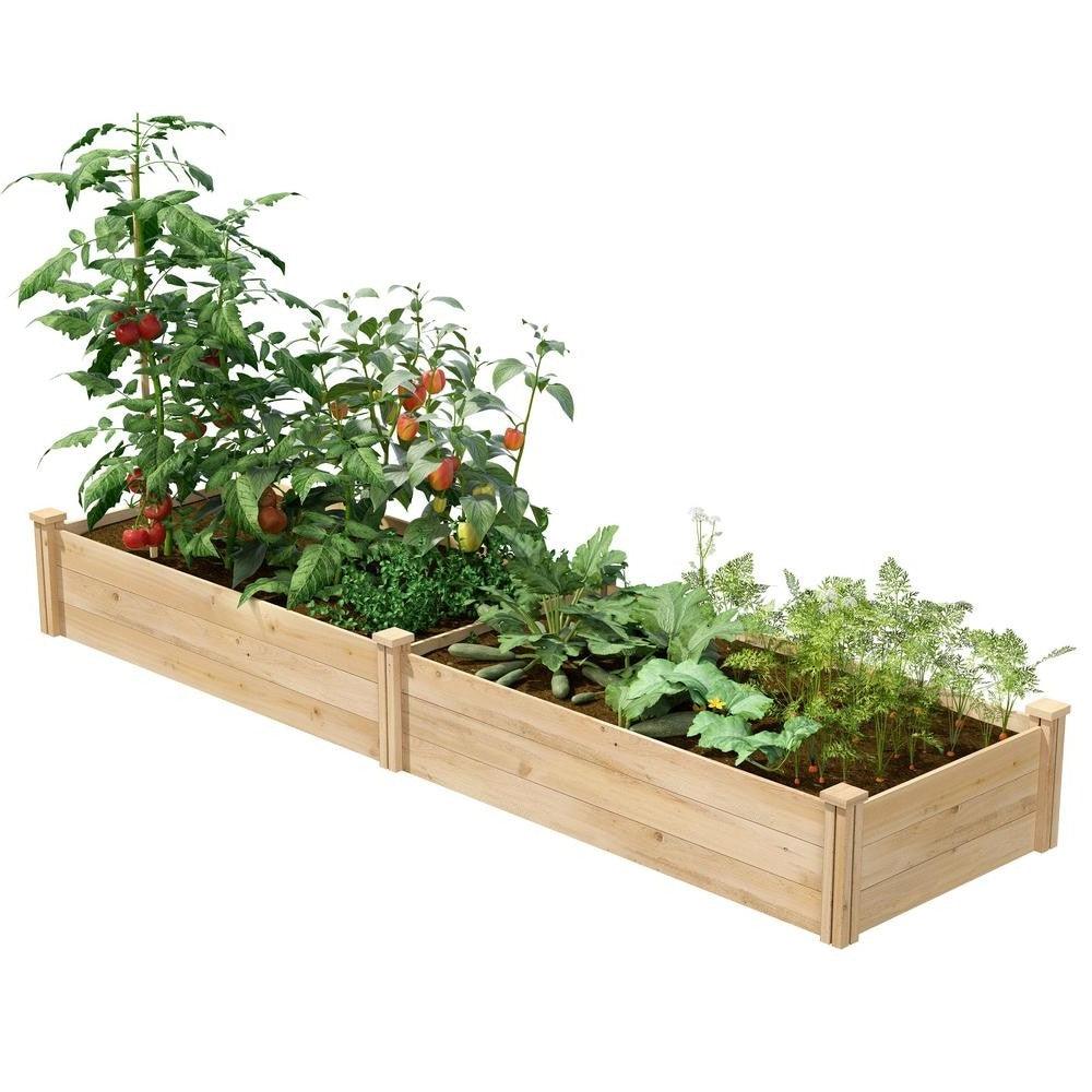 2 ft x 8 ft Cedar Wood Raised Garden Bed - Made in USA - PRHOMZ