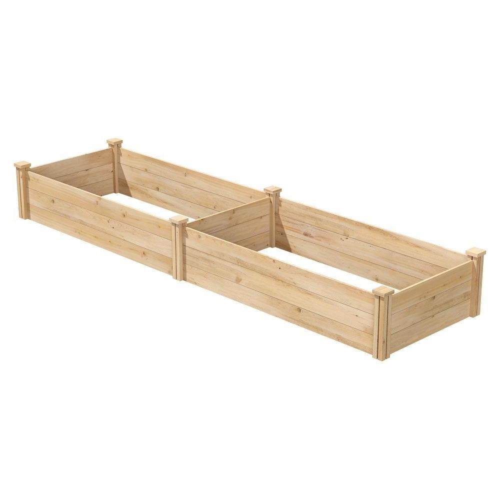 2 ft x 8 ft Cedar Wood Raised Garden Bed - Made in USA - PRHOMZ
