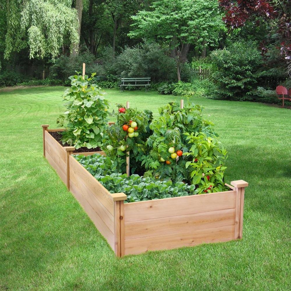 2 ft x 8 ft Cedar Wood Raised Garden Bed - Made in USA - PRHOMZ