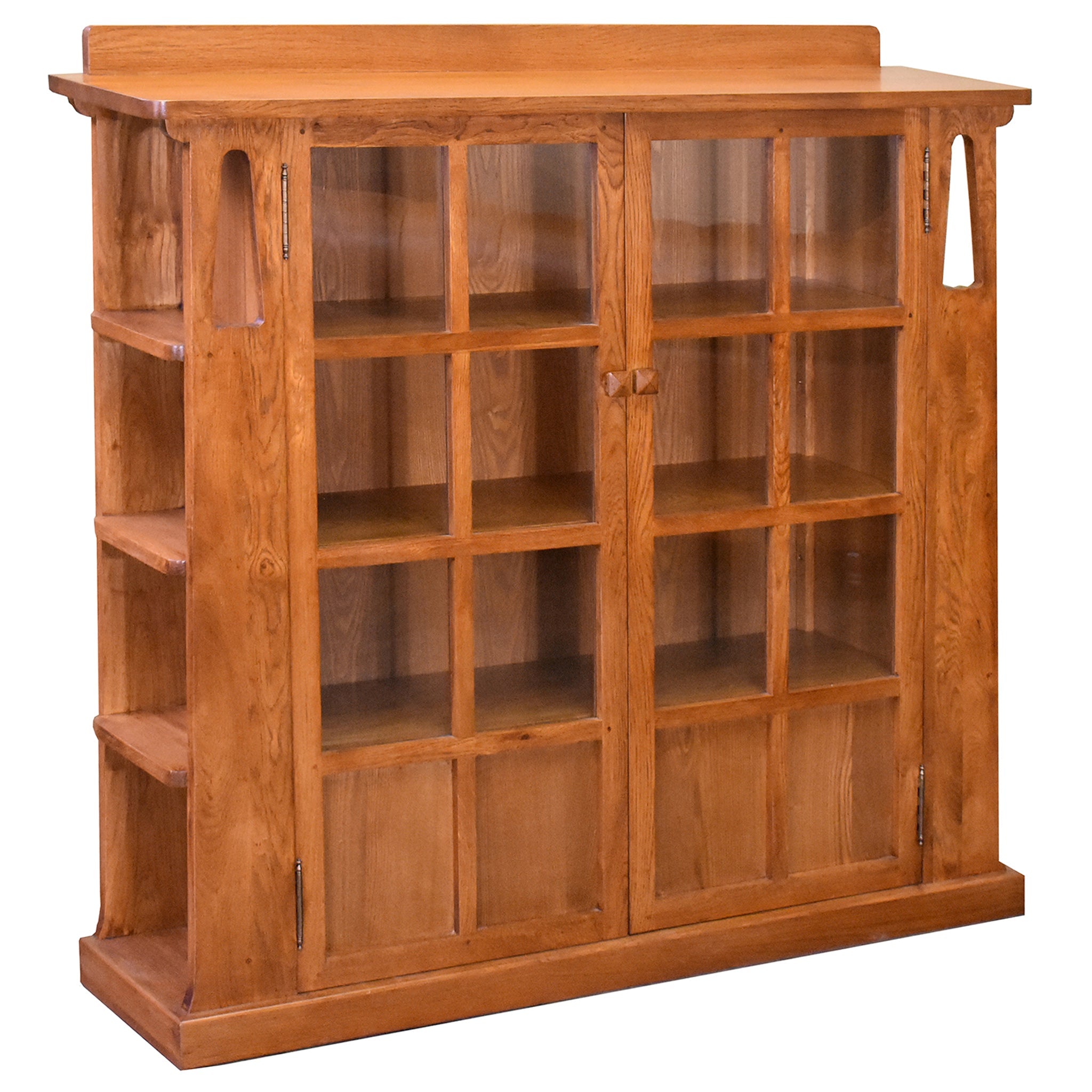 Mission Double Door Bookcase with Side Shelves - Michael's Cherry