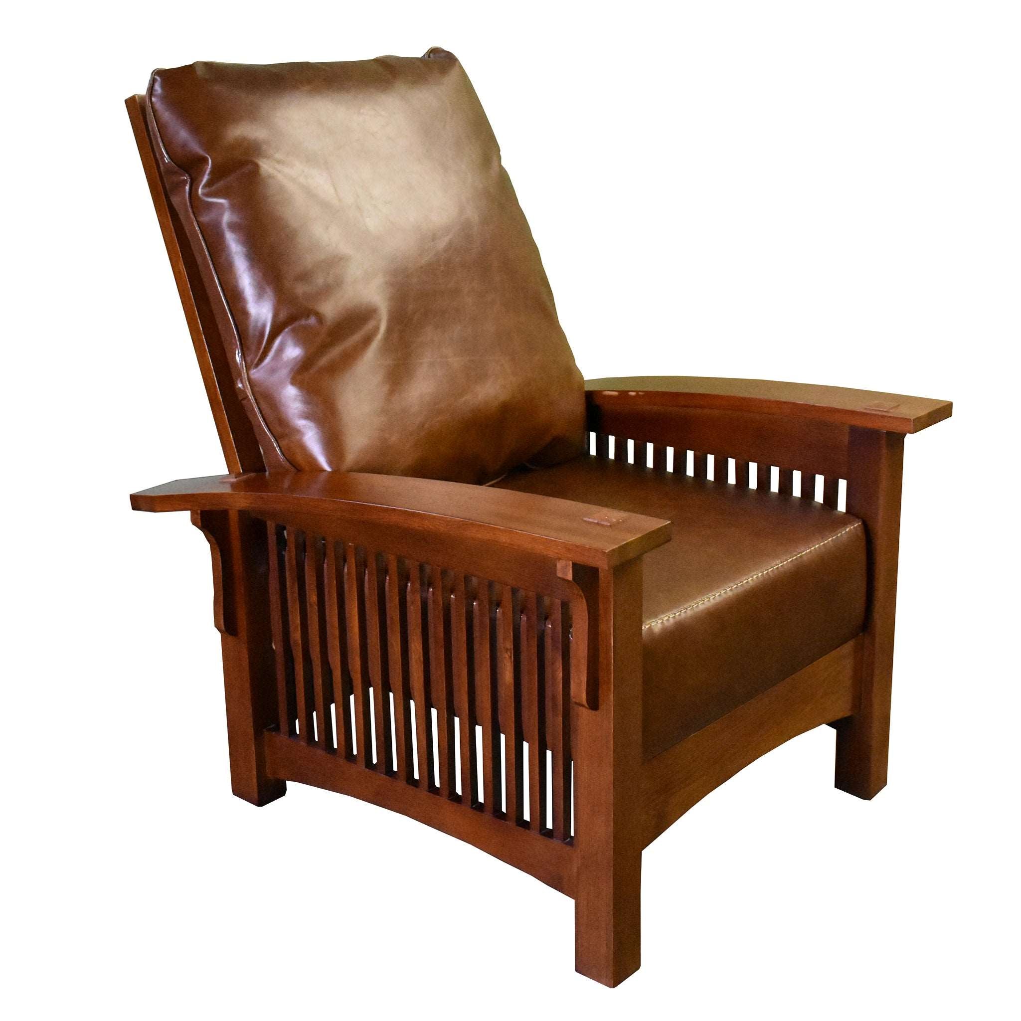 Craftsman / Mission Morris Arm Chair and Ottoman Set - Chestnut