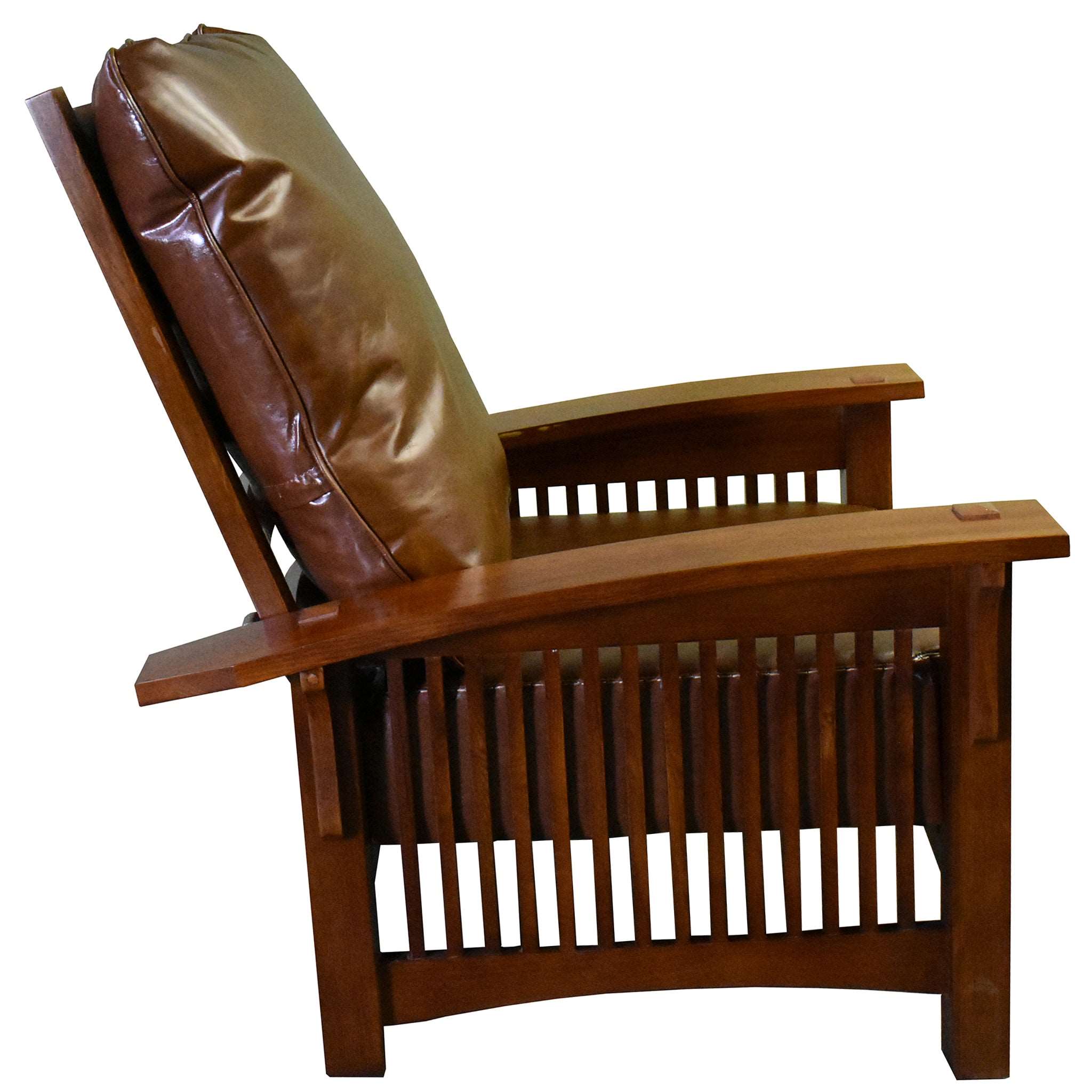 Craftsman / Mission Morris Arm Chair and Ottoman Set - Chestnut