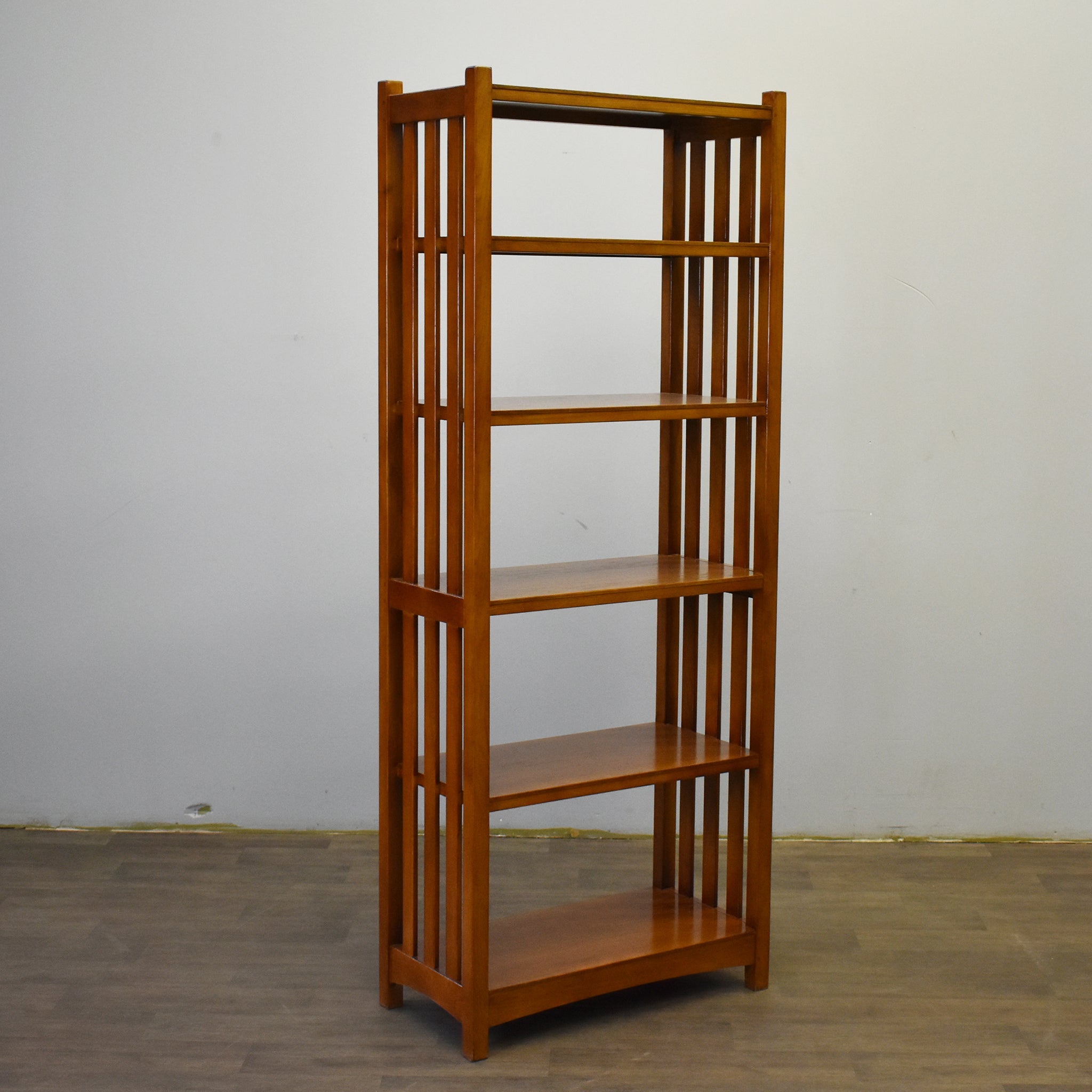Mission Spindle Side 5 Shelf Bookcase - Michael's Cherry (MC1)