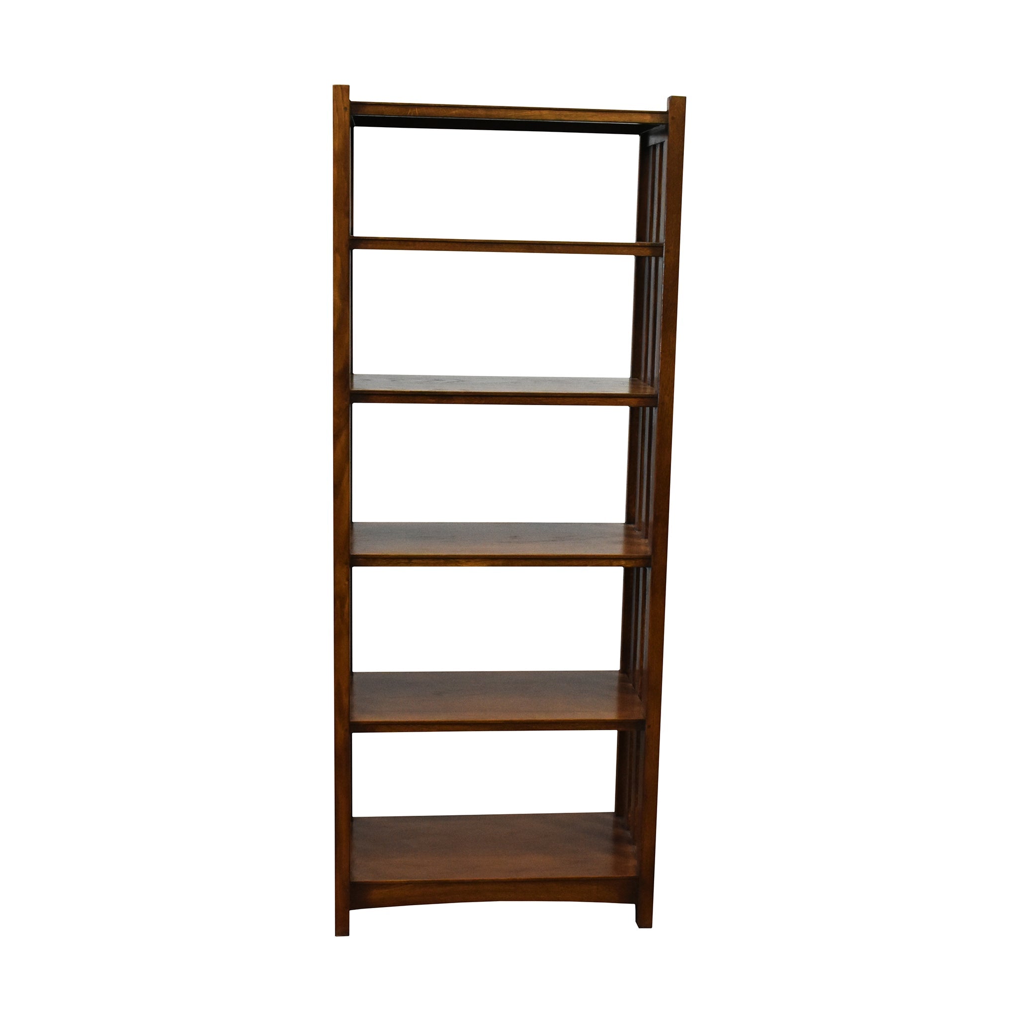 Mission Spindle Side 5 Shelf Bookcase - Walnut (W1)