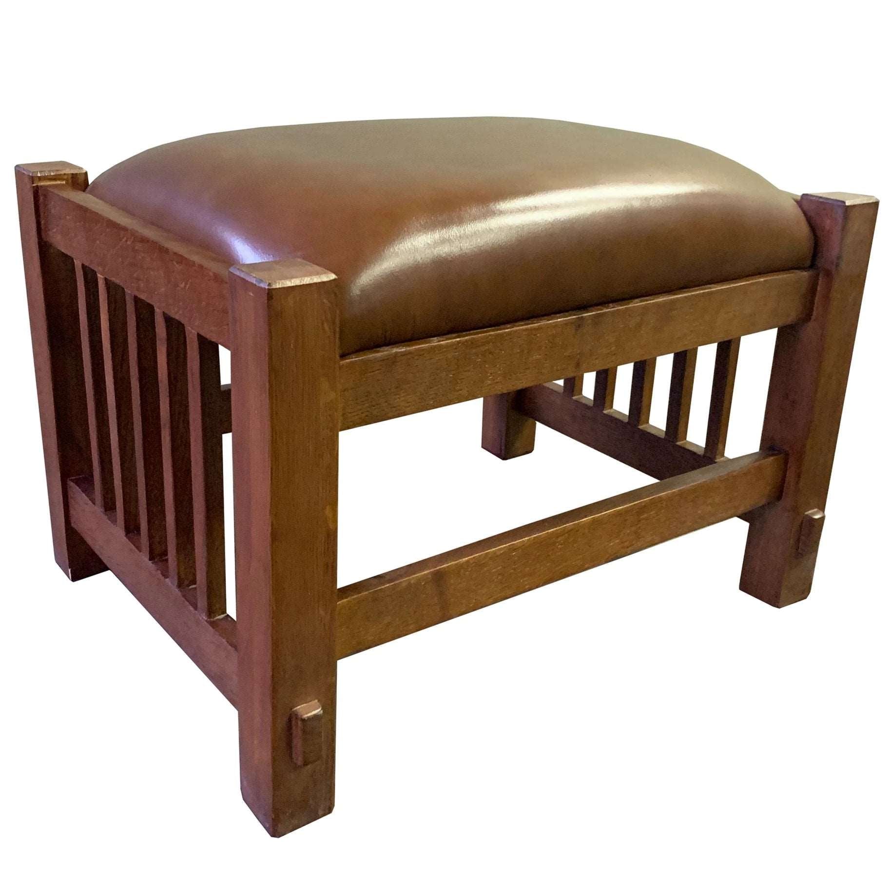 Craftsman / Mission Morris Arm Chair and Ottoman Set - Chestnut