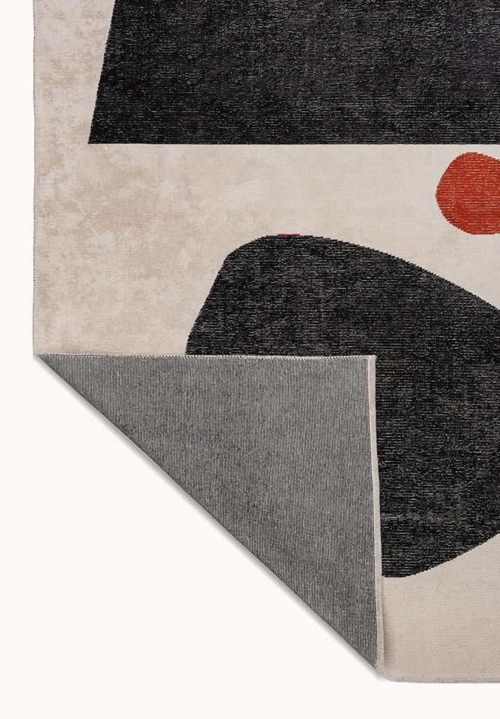 Black Symbol Rug - Decorative Pattern Area Rug | Alpken