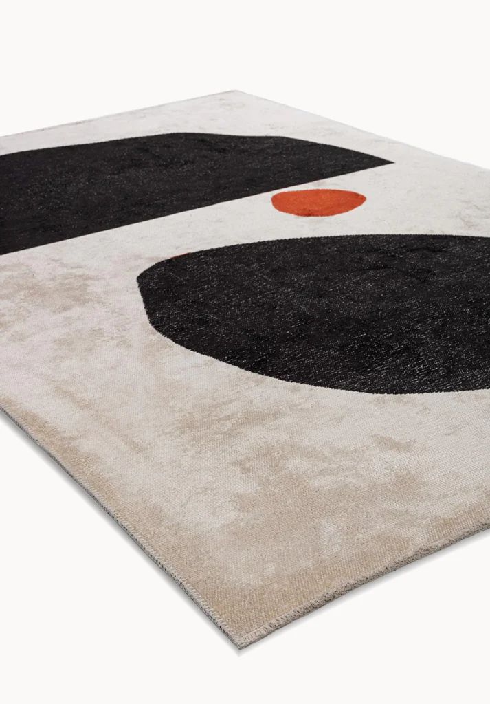 Black Symbol Rug - Decorative Pattern Area Rug | Alpken