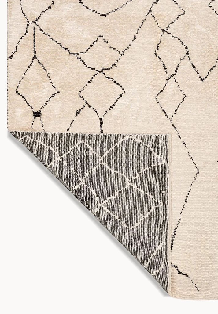 Black Accents White Rug - Modern Contrast Area Rug | Alpken
