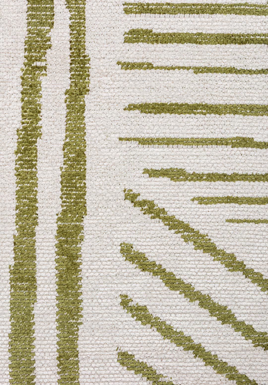 Green Meadow Patterned White Rug - Nature-Inspired Area Rug | Alpken