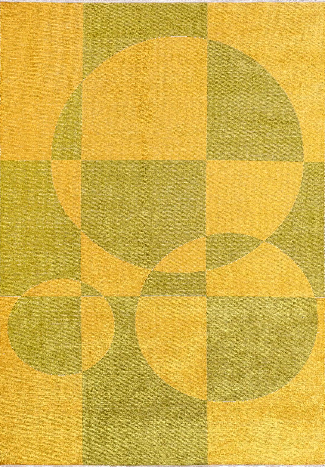 Antique Yellow Toned Rug - Vintage Warm Area Rug | Alpken