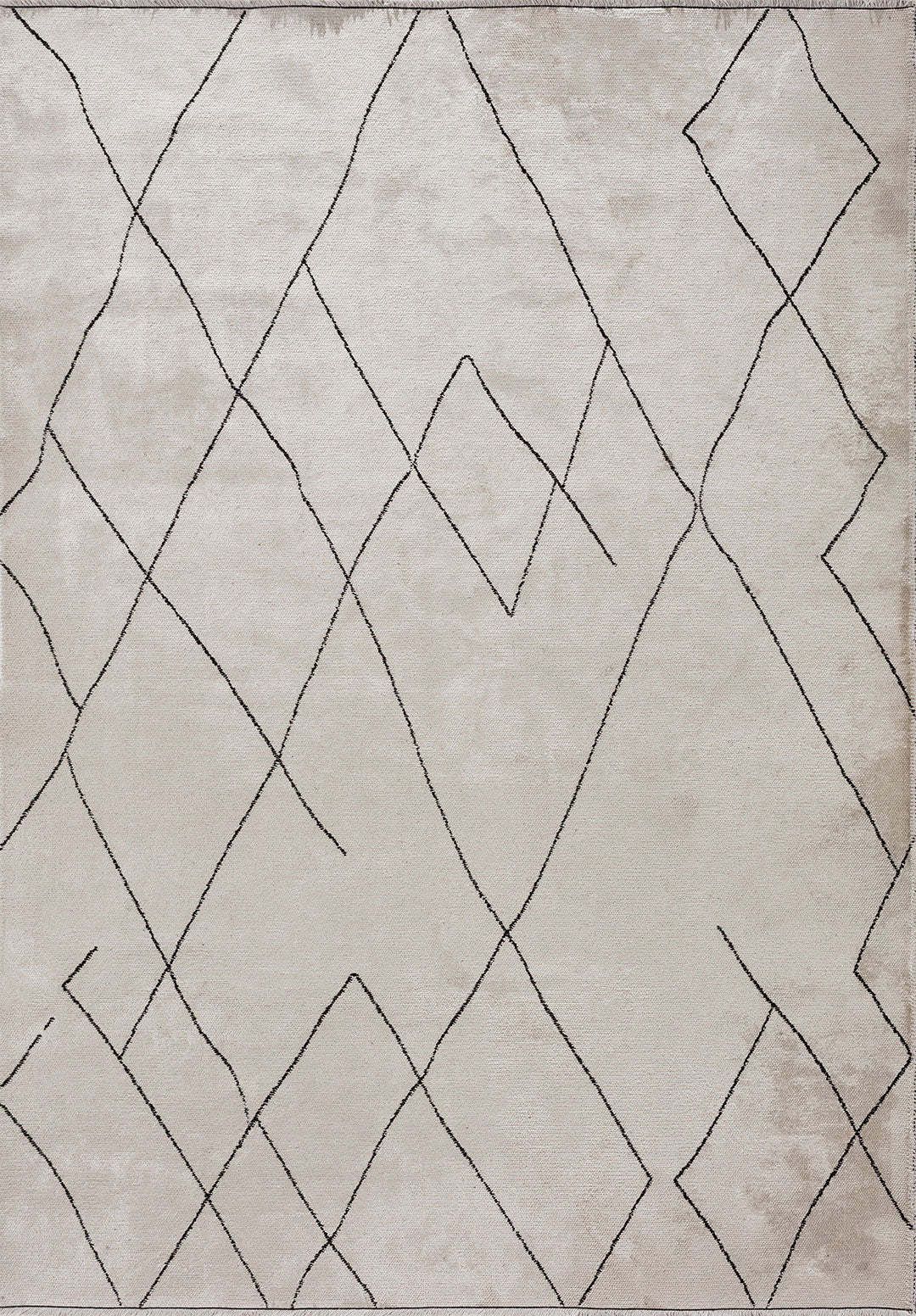 Sophisticated Black Fine Patterned Rug - Elegant Area Rug | Alpken