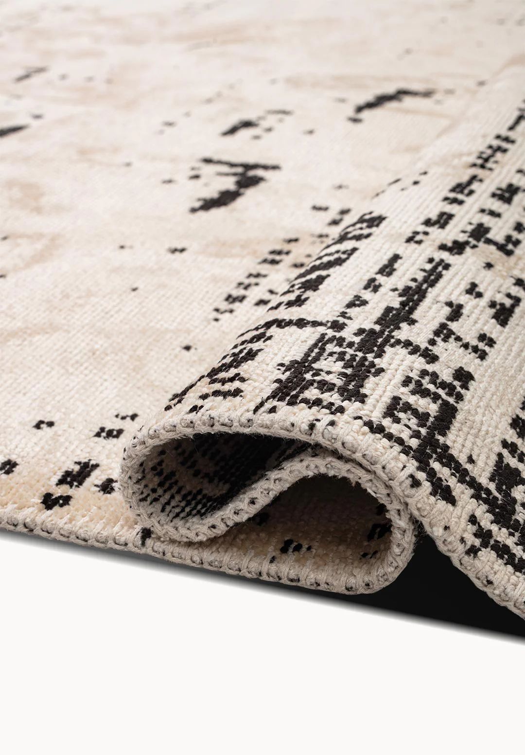 Cream Rug with Black Flecks - Modern Speckled Area Rug | Alpken