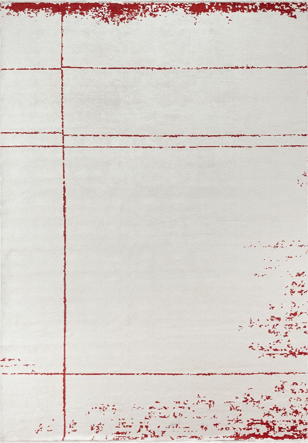 Crimson Patterned Cream Rug - Bold Decorative Area Rug | Alpken