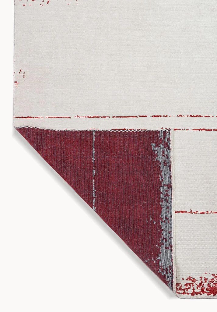 Crimson Patterned Cream Rug - Bold Decorative Area Rug | Alpken