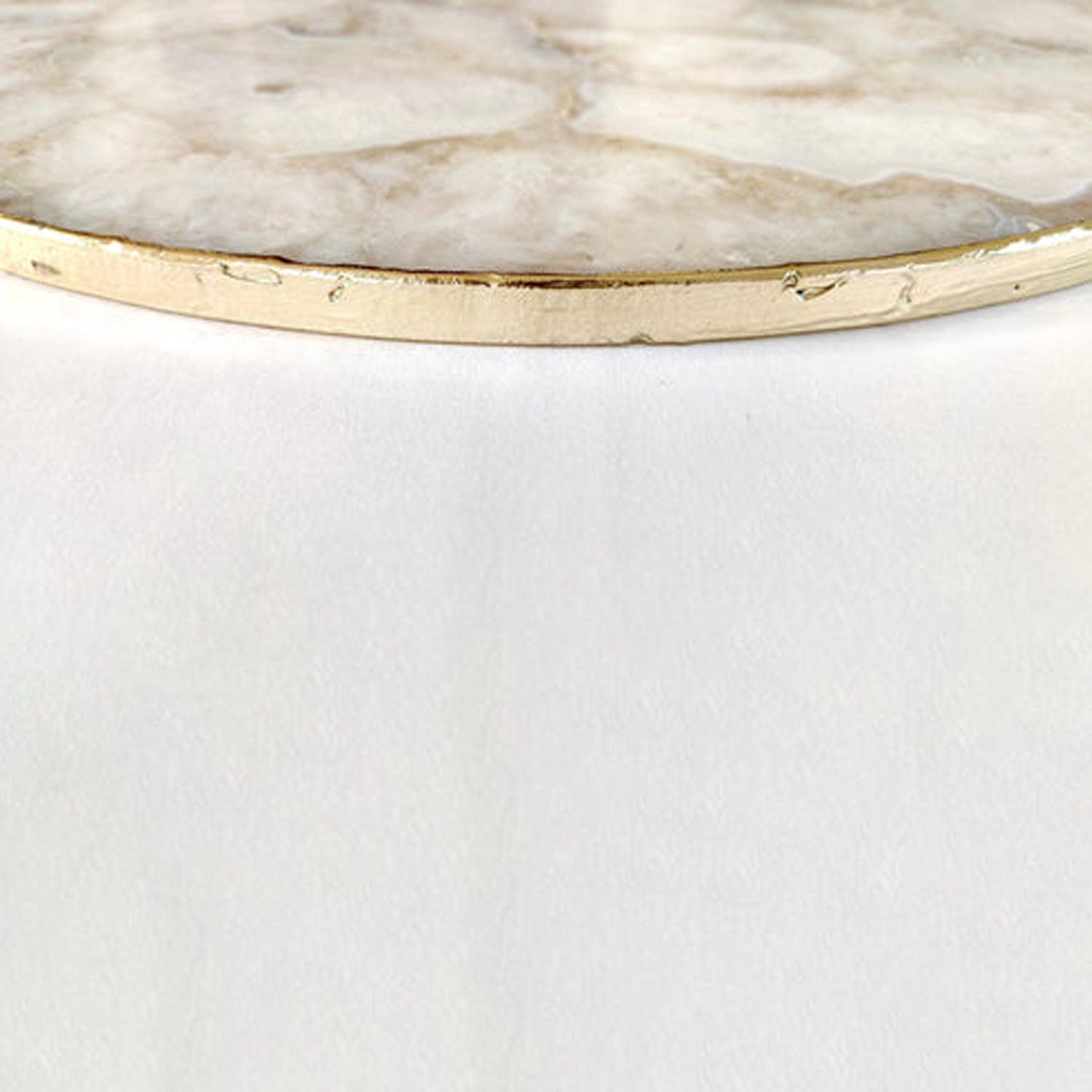White Crystal Agate Cheese Platter/Tray | Circular | - PRHOMZ