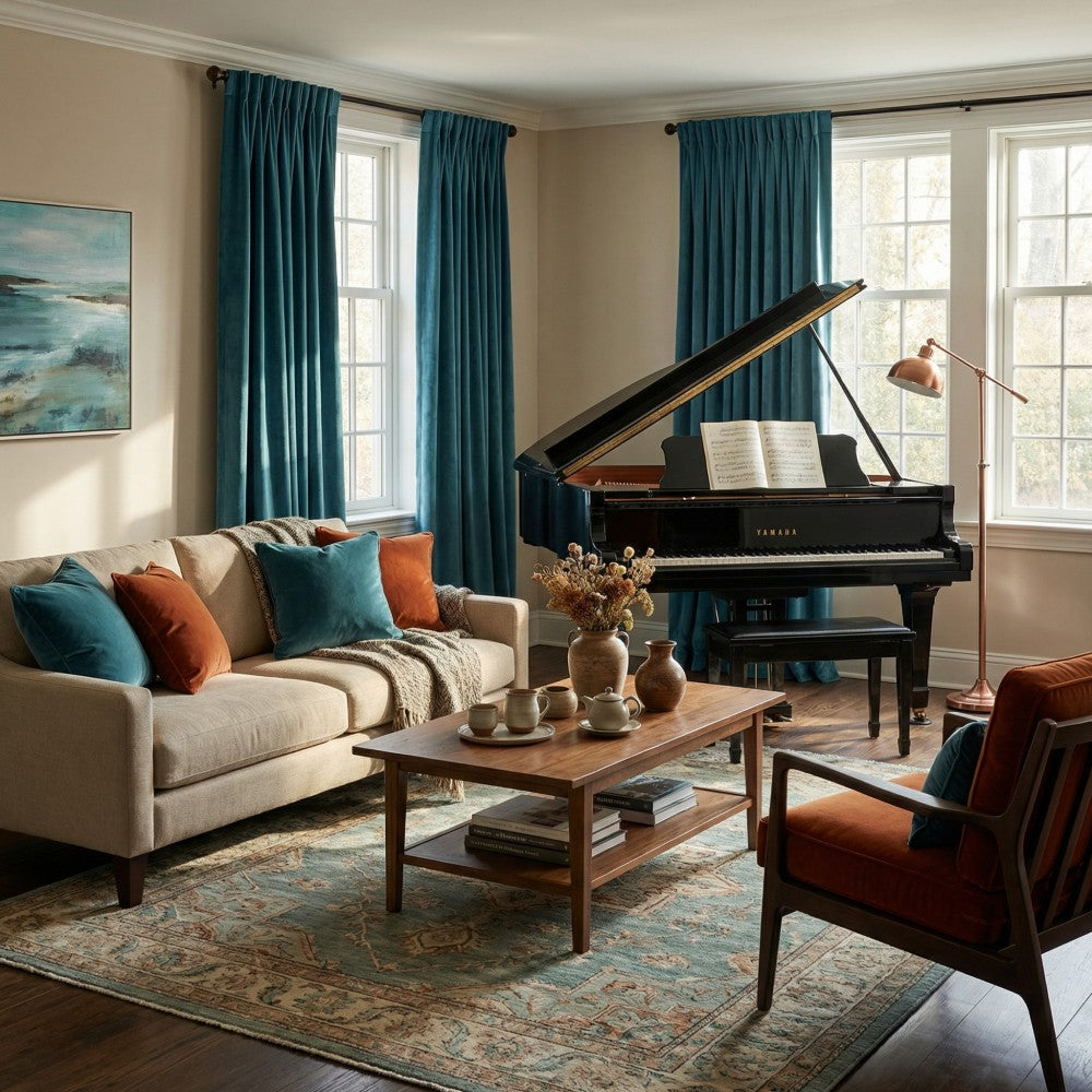 Whitney Luxury Matte Velvet Thermal Curtains