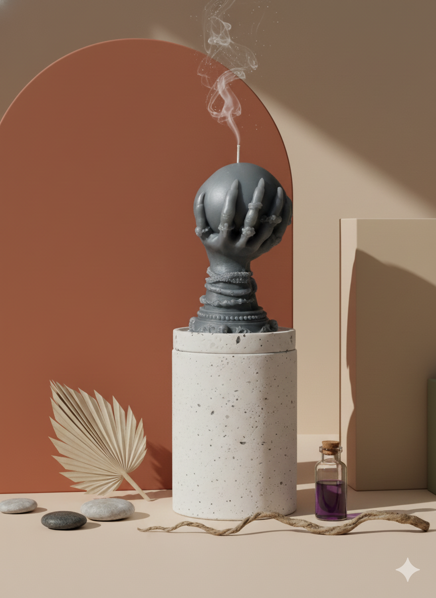 Crystal Ball Candle | Mystical Sculptural Soy Wax