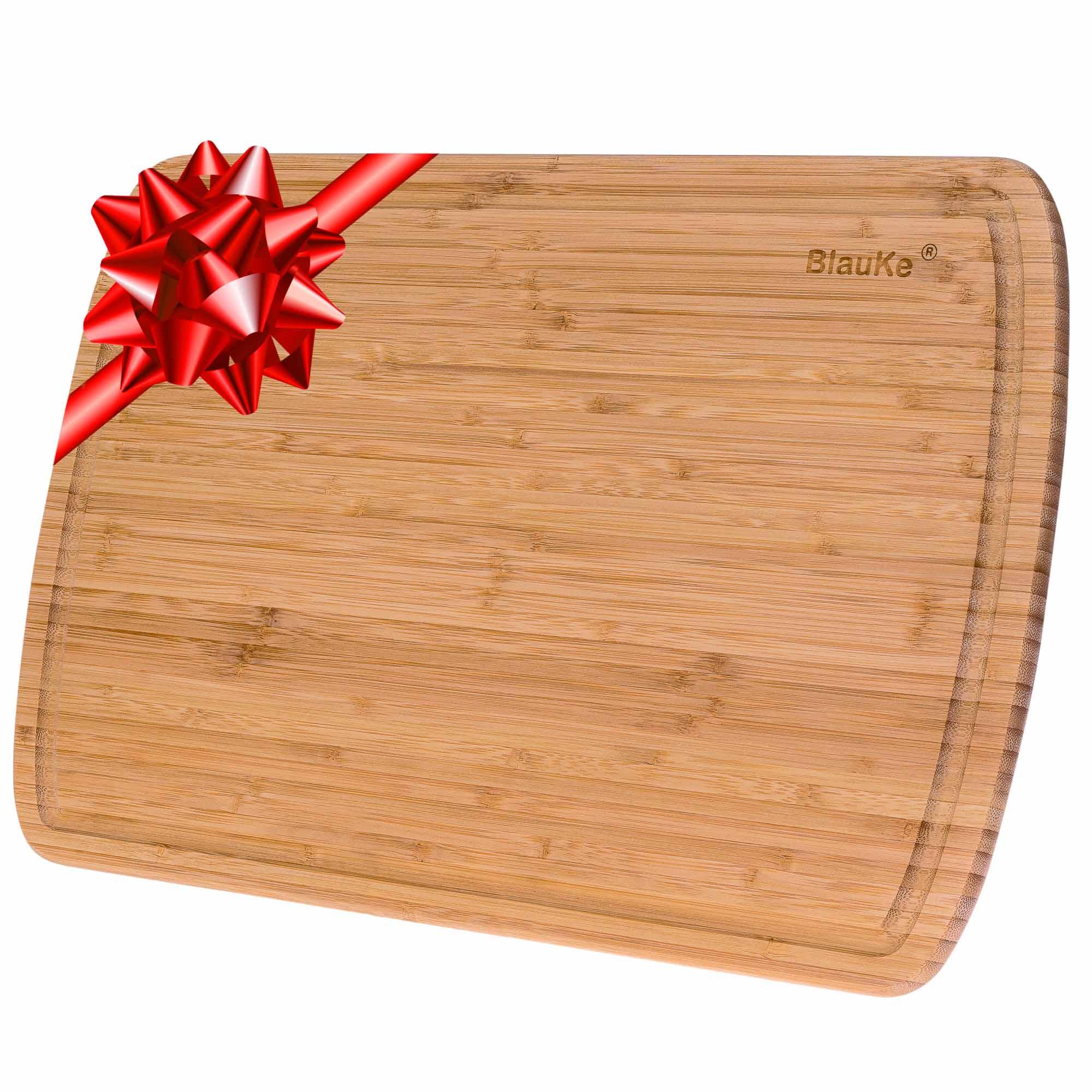 Extra Large Wood Cutting Board 18x12 inch - Butcher Block with Juice Groove, Serving Tray - Wooden Chopping Board for Kitchen - PRHOMZ