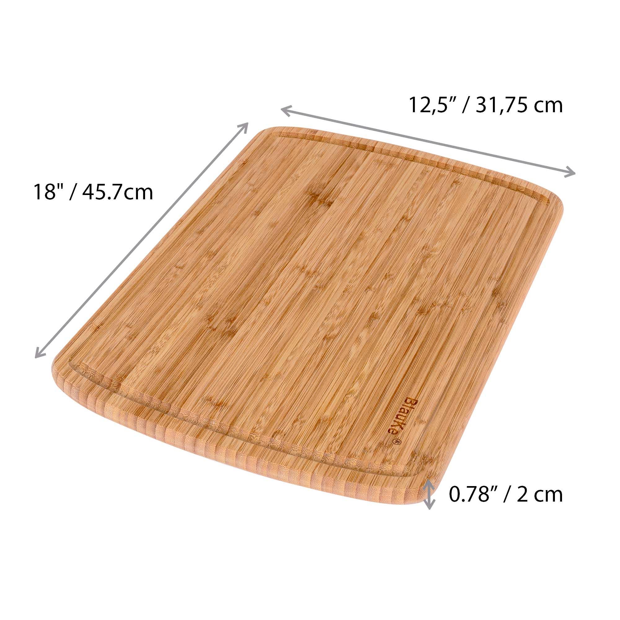 Extra Large Wood Cutting Board 18x12 inch - Butcher Block with Juice Groove, Serving Tray - Wooden Chopping Board for Kitchen - PRHOMZ