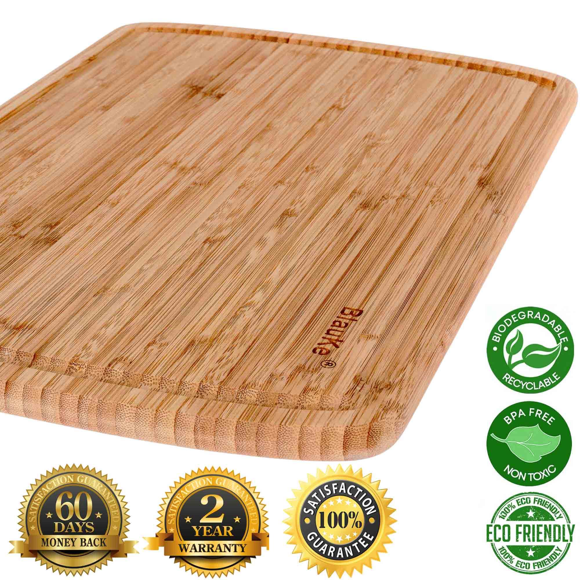 Extra Large Wood Cutting Board 18x12 inch - Butcher Block with Juice Groove, Serving Tray - Wooden Chopping Board for Kitchen - PRHOMZ
