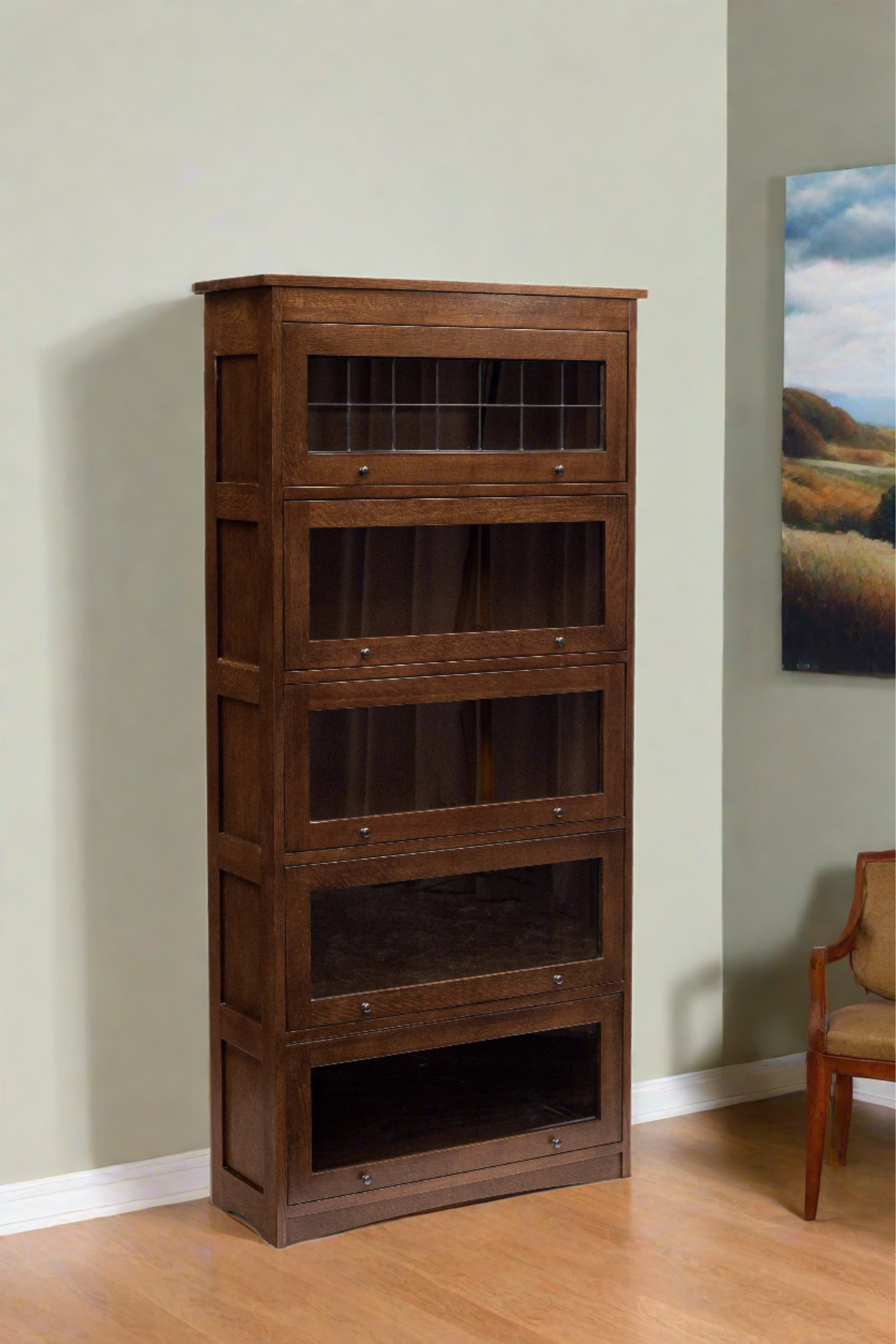 Mission Craftsman Style Oak Barrister Bookcase - 5 Stack