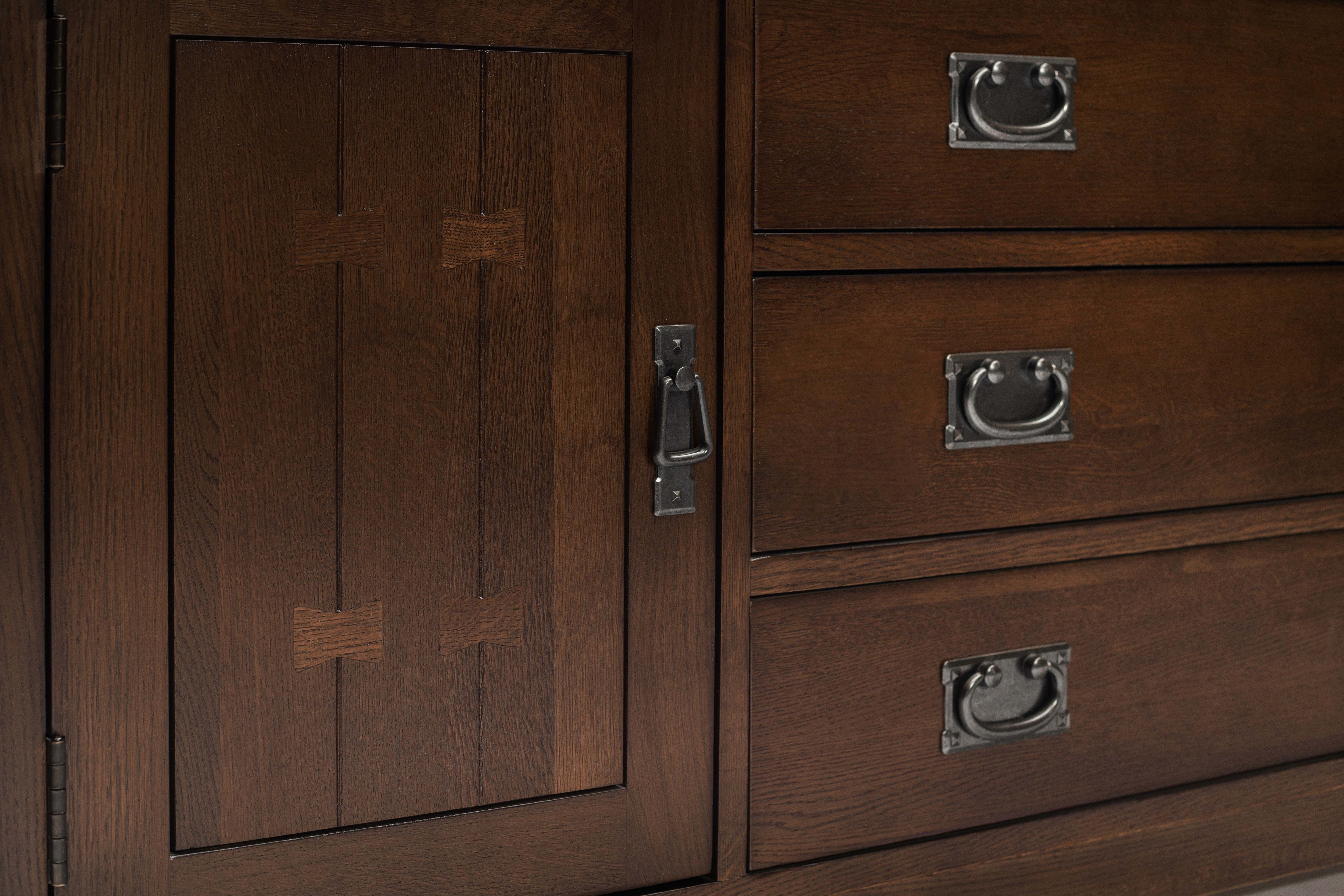 Mission Oak 6-Drawer 62" Sideboard - Walnut