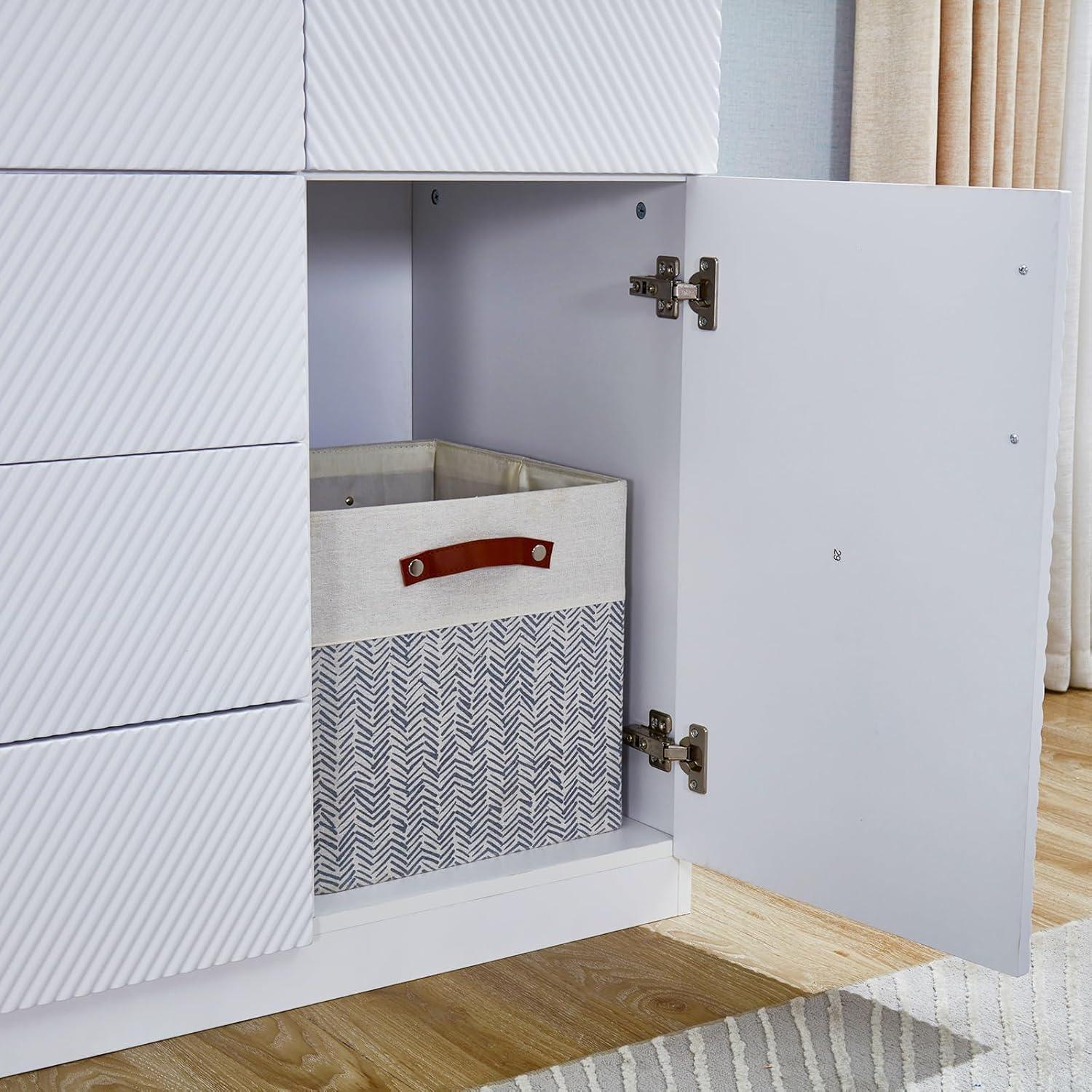 74.2" Tall White Wardrobe Closet with 4 Doors, 3 Drawers, Shelves & Hanging Rod – Freestanding Storage Cabinet for Bedroom or Bathroom Clothes Organization - PRHOMZ