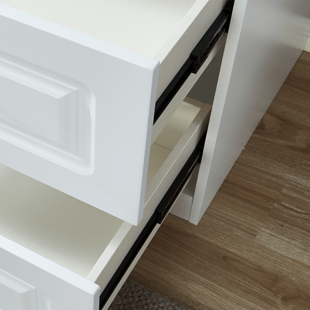 74'' White Armoire Wardrobe Closet with 2 Doors, Hanging Rod & Drawers - Large Wooden Bedroom Storage Cabinet - PRHOMZ