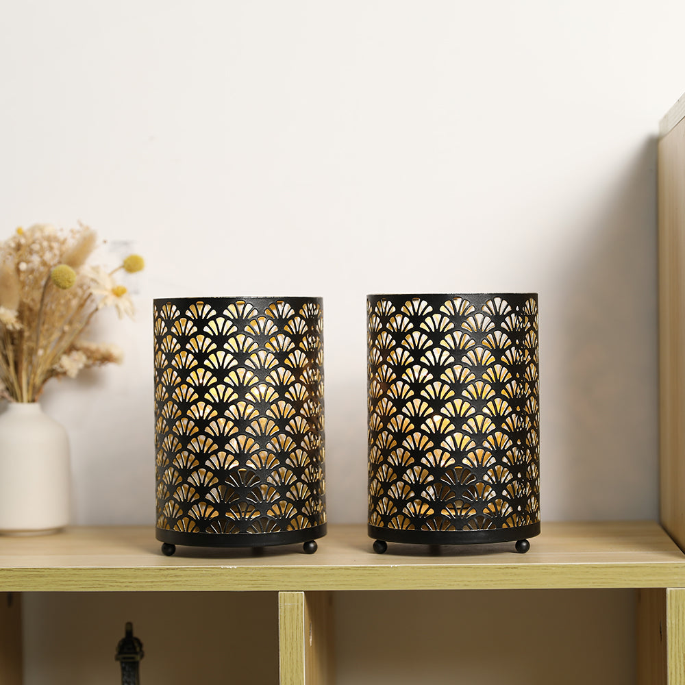 6.5'' Tall Metal Table Lamp Battery Lanterns(Set of 2)-2