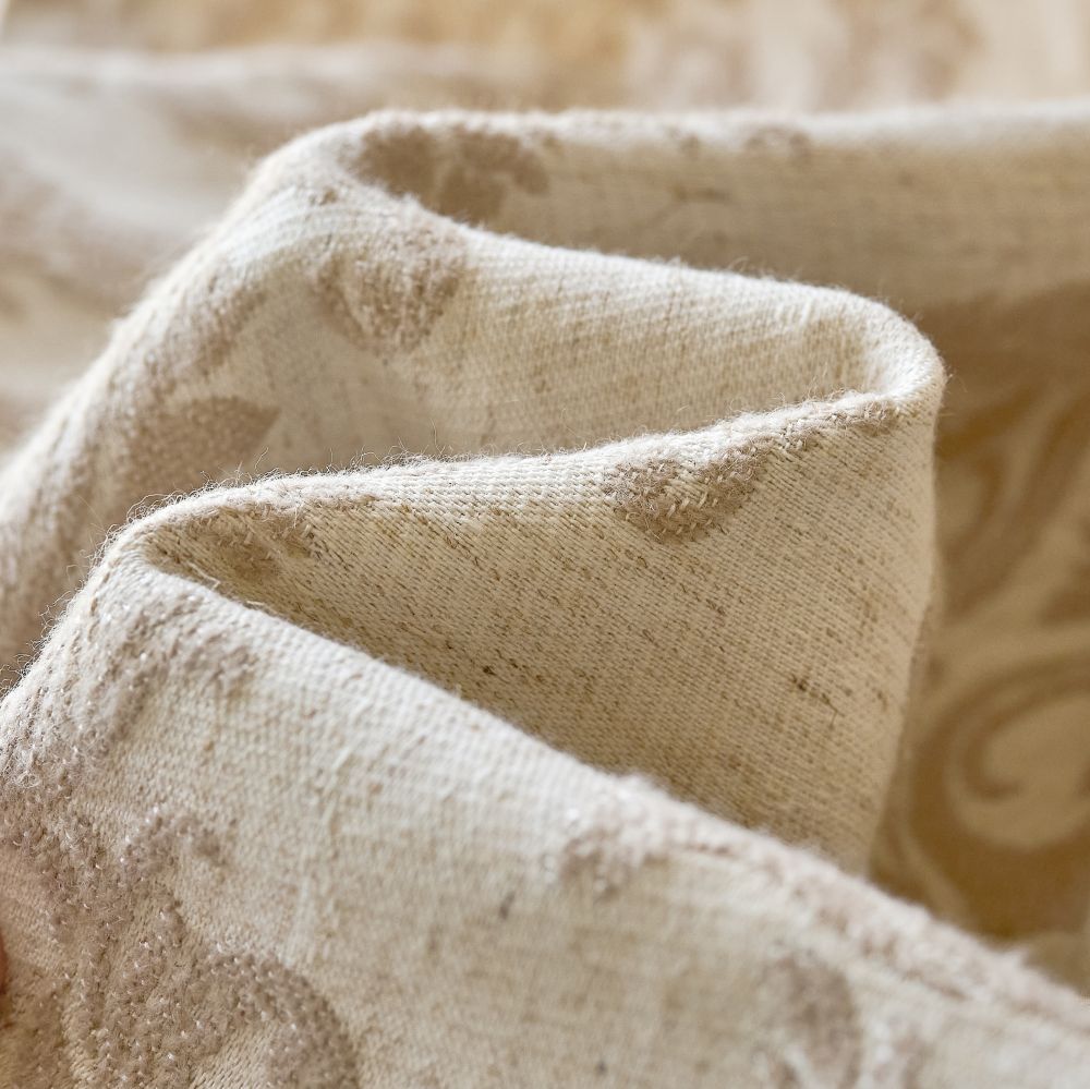 Yoona Neutral Beige Damask Jacquard Custom Curtains
