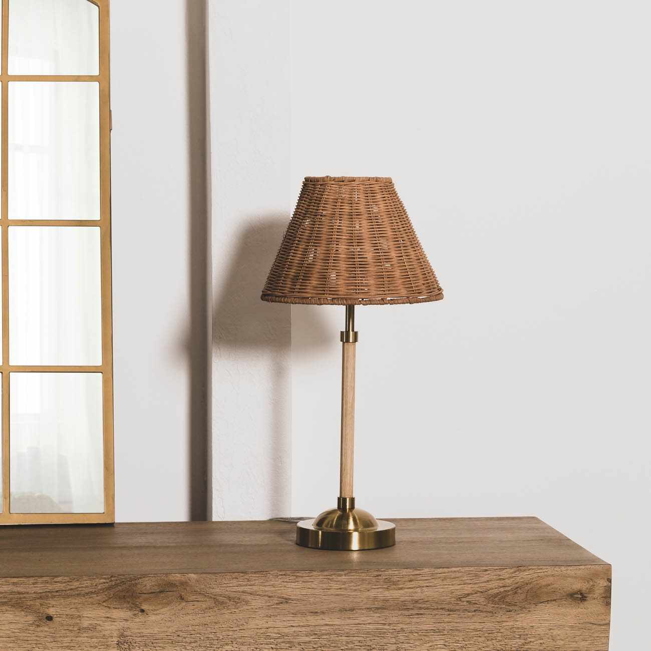Zakharivka Gold Rattan Table Lamp-2