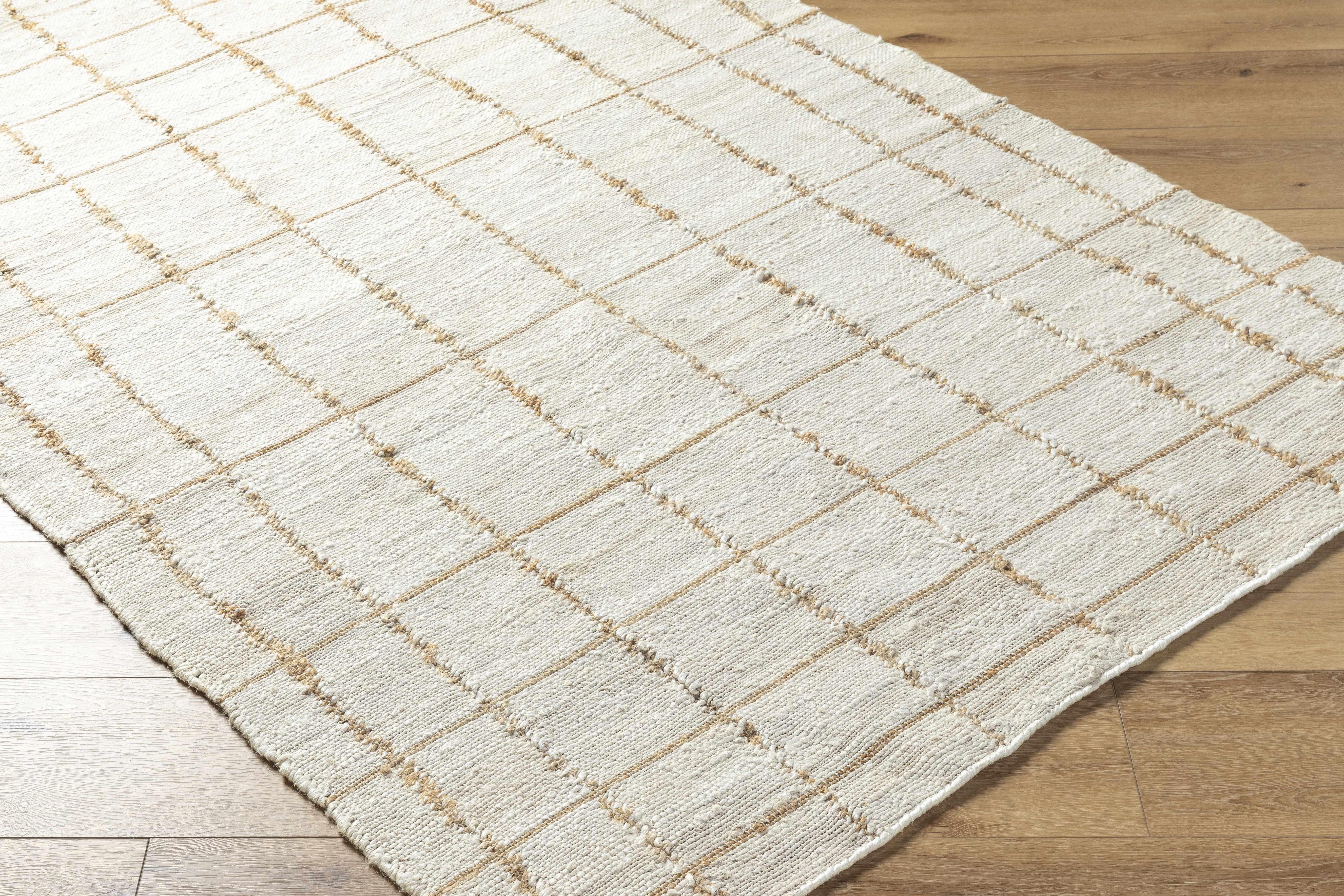 Zared Checkered Jute Area Rug - PRHOMZ