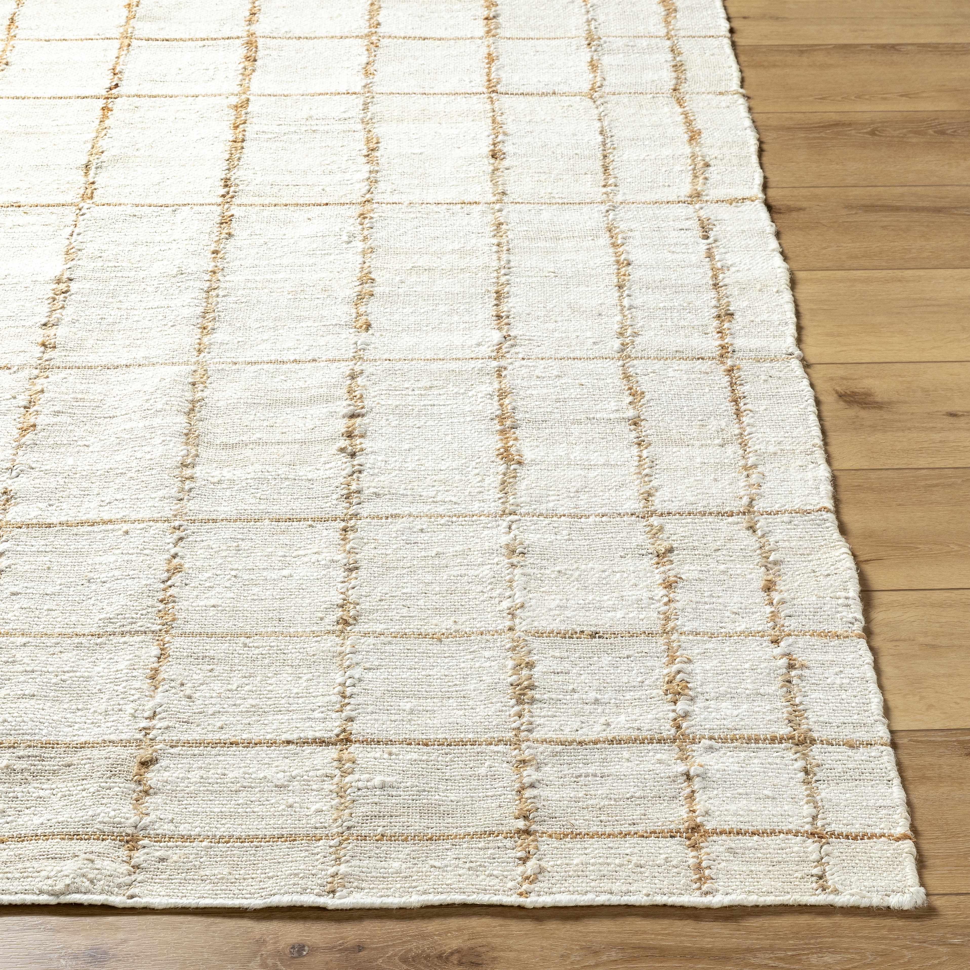 Zared Checkered Jute Area Rug - PRHOMZ