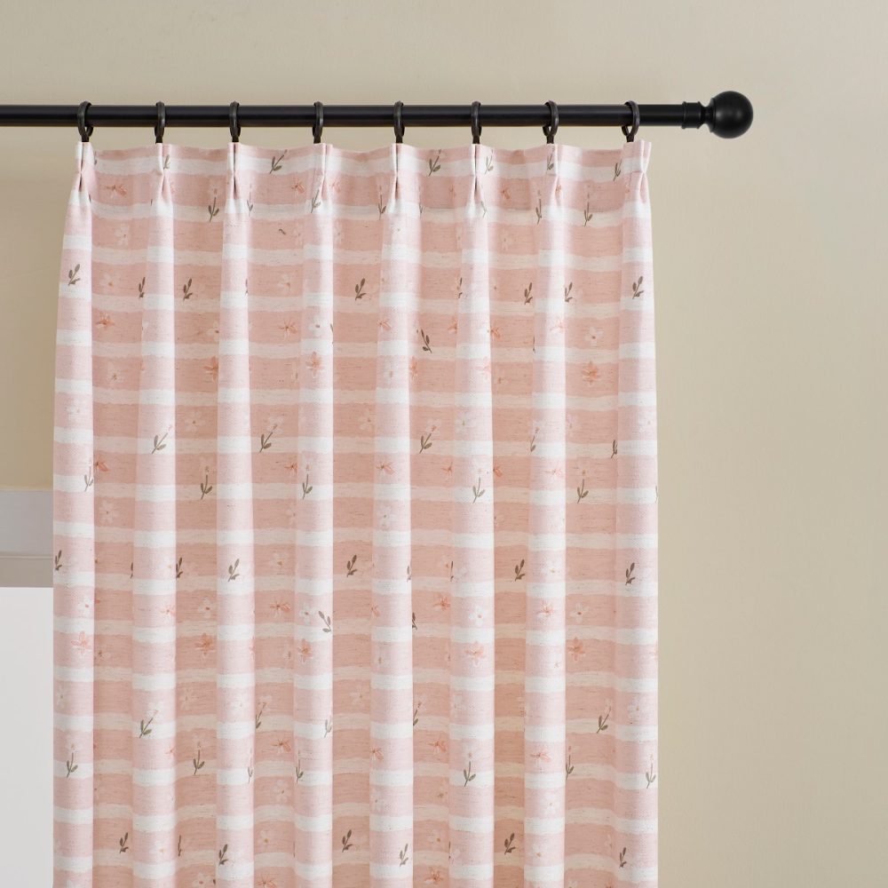 Zita Pink Ditsy Floral Curtains for Girls Room