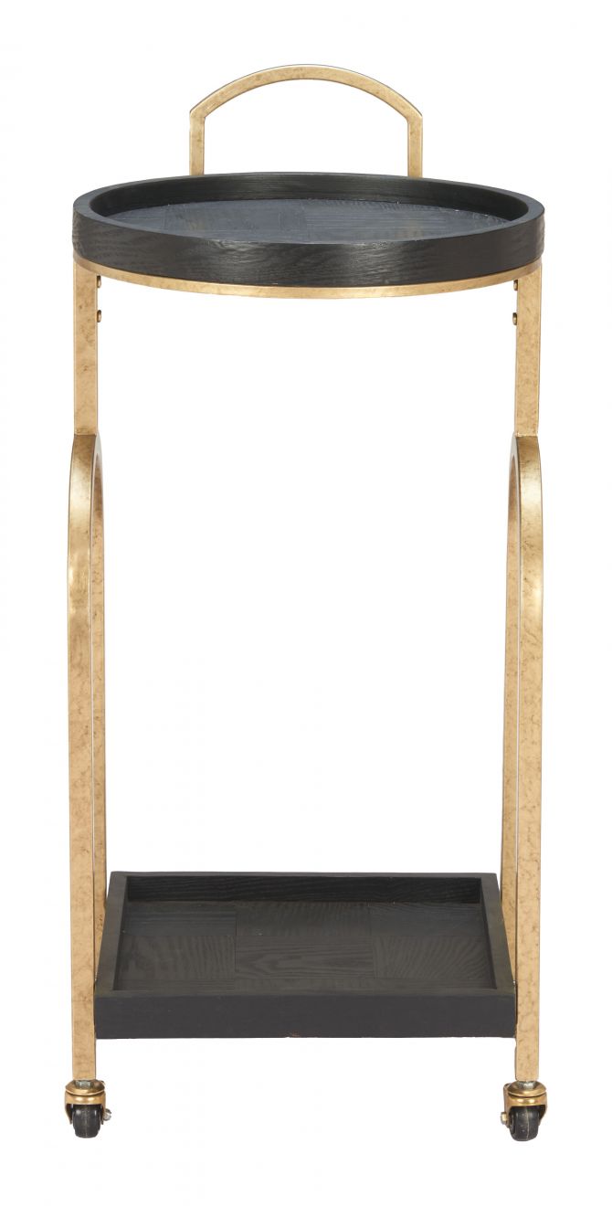 Zukei Wood Top Black Bar Cart