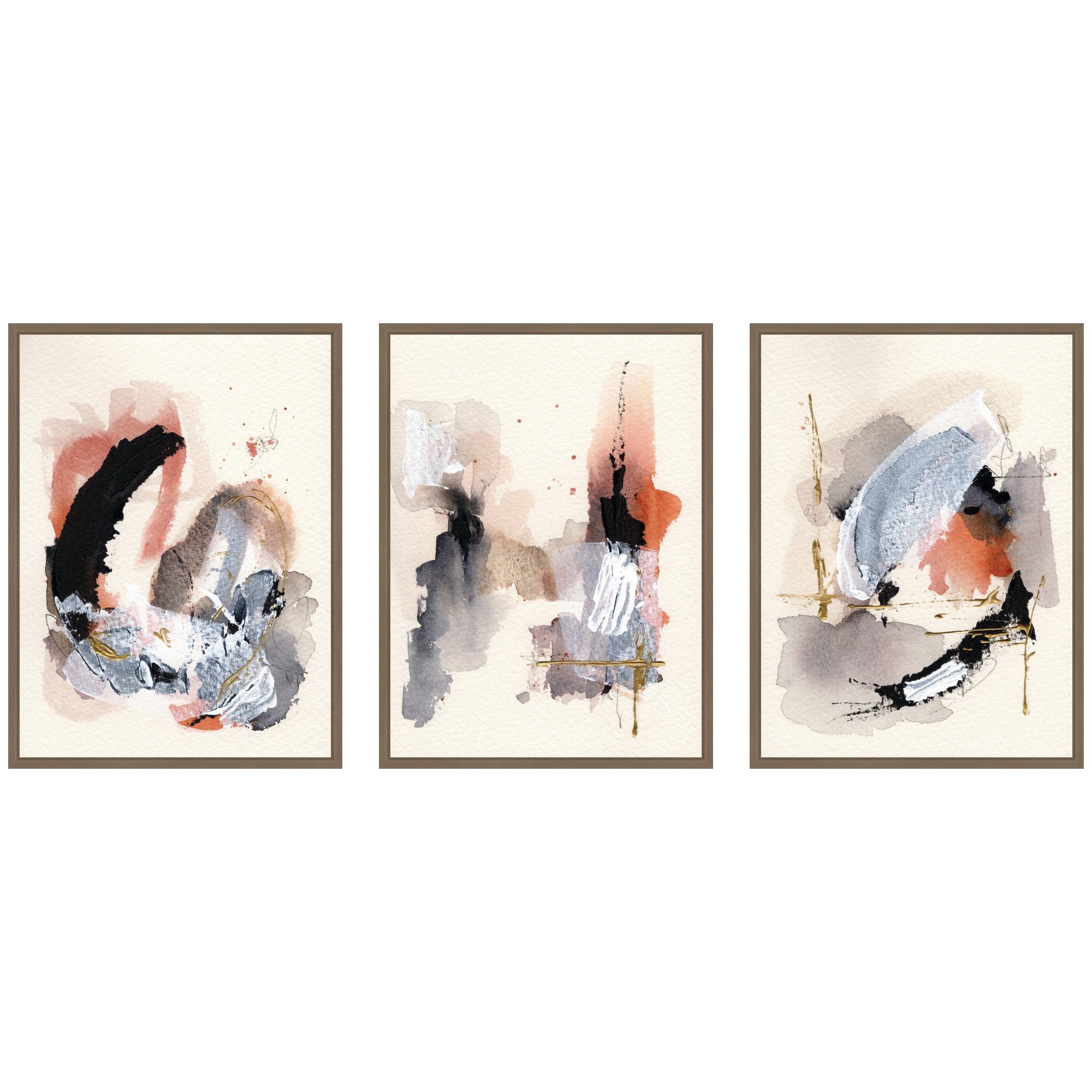 Sylvie Urban Wanderer 1, 3 and 4 Framed Canvas Art Set by Xizhou Xie