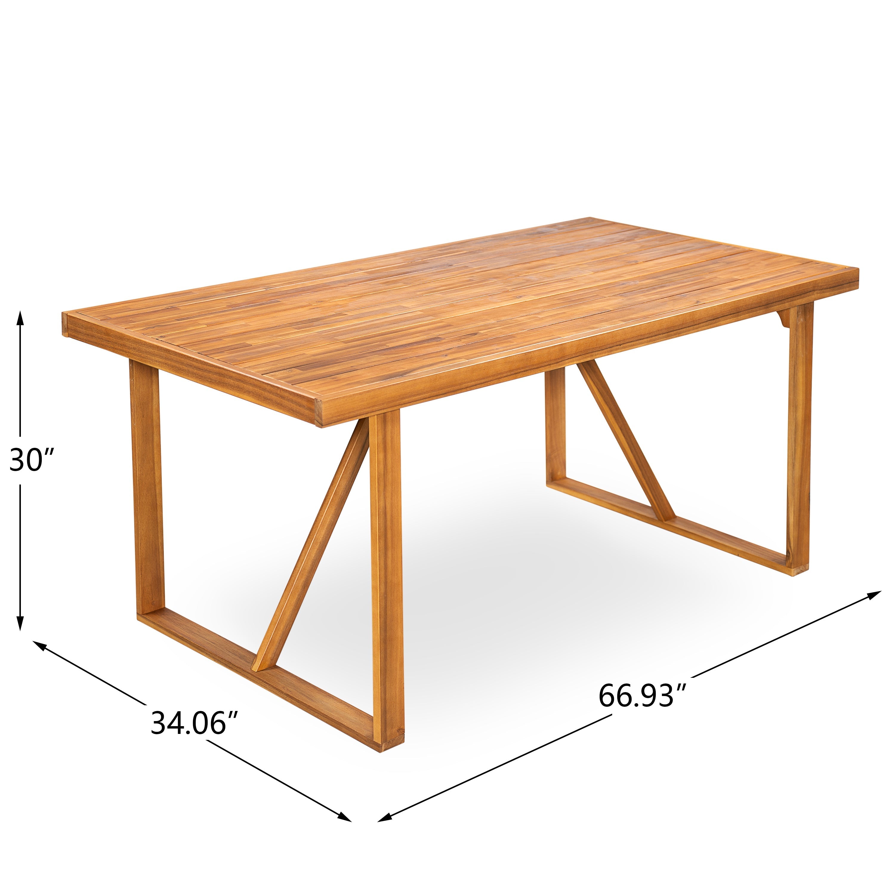 7 Pieces Acacia Wood Outdoor Dining Set with Cushions