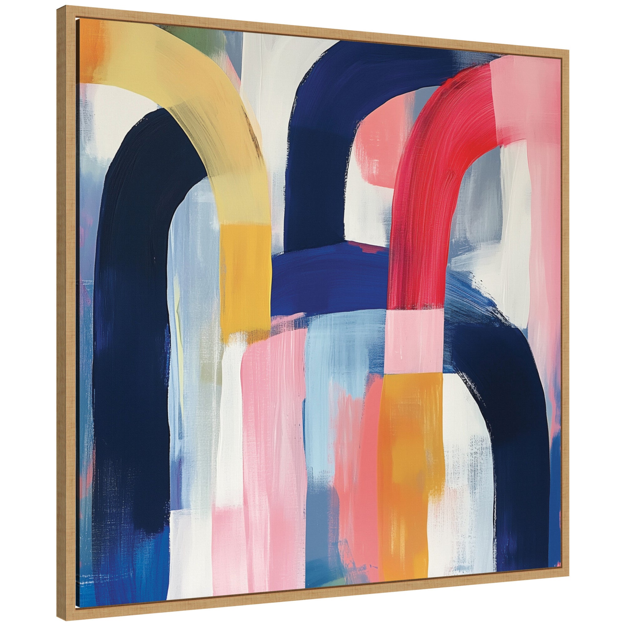 Joyful Abstract by The Creative Bunch Studio Framed Canvas Wall Art Print