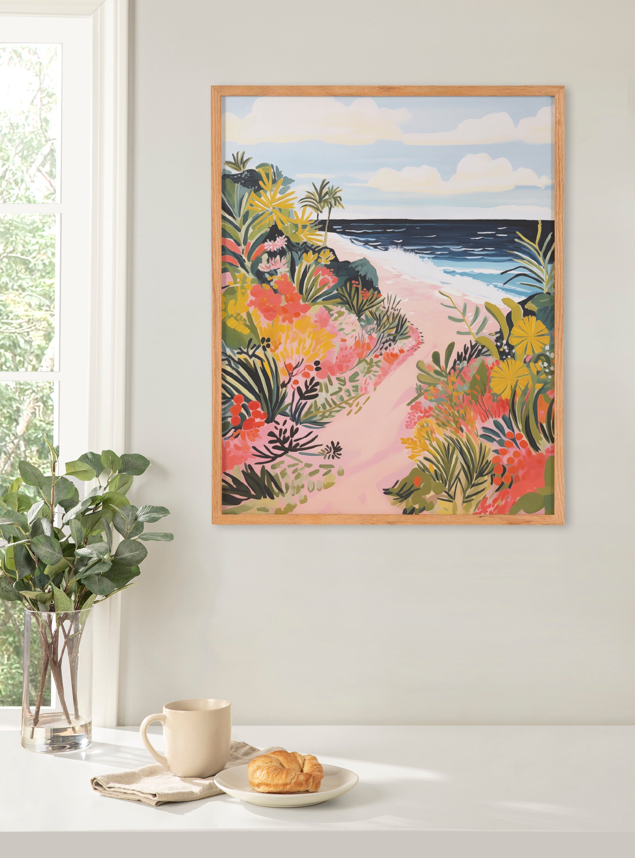 Gallery Tropical Bright Ocean Path Landscape Print by The Creative Bunch Studio
