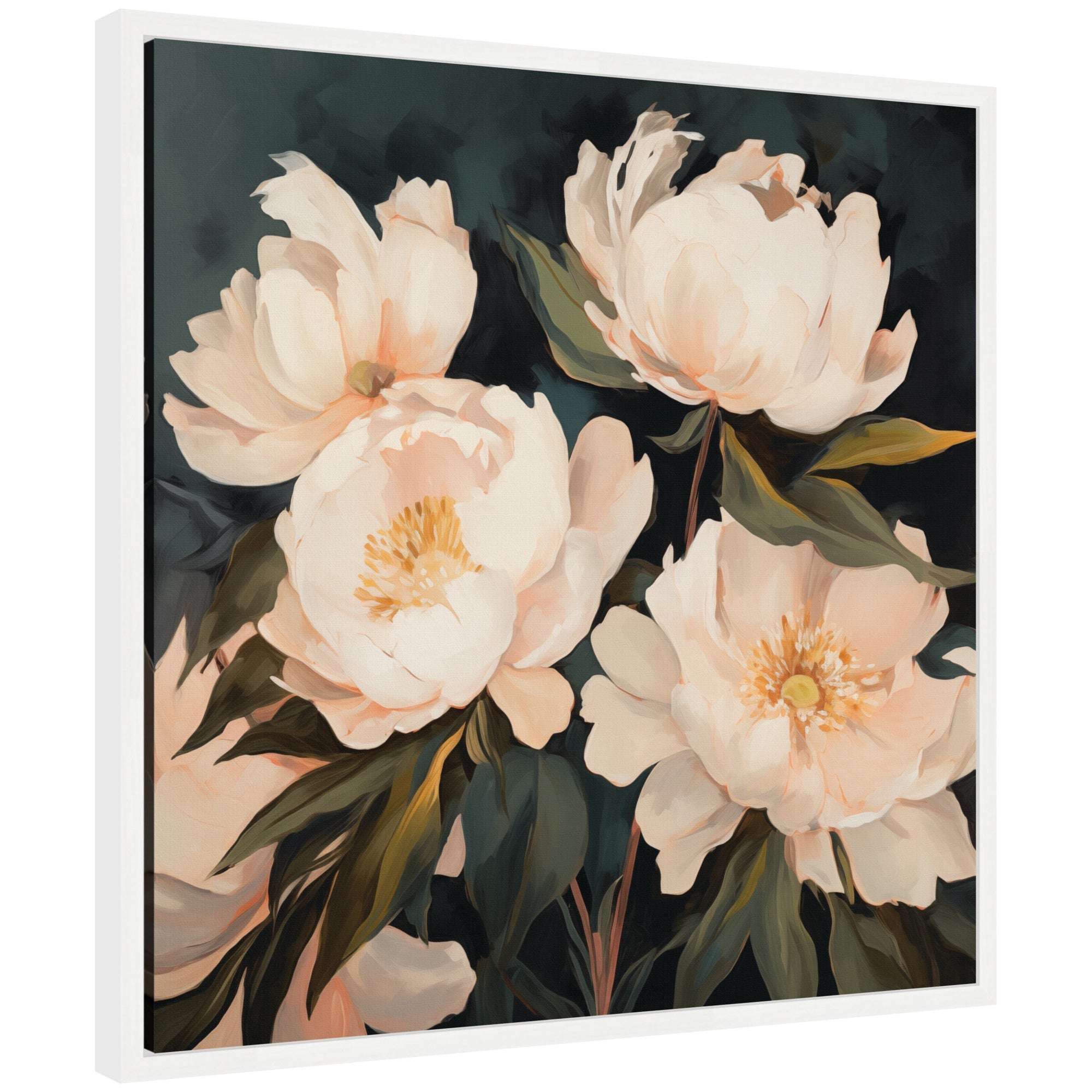 Sylvie Beautiful Painterly Floral Bouquets 2 Framed Canvas by The Creative Bunch Studio