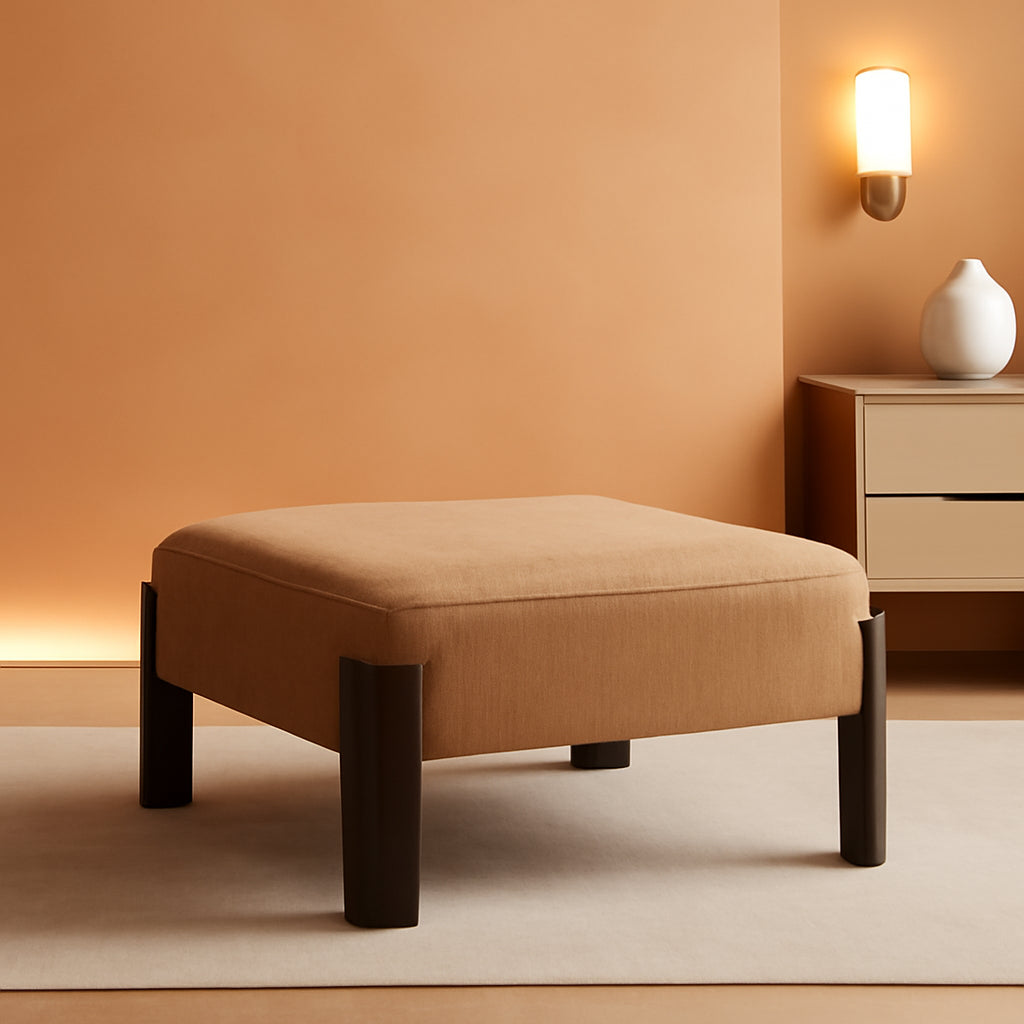 Forty Inch Super Soft Chenille Ottoman Coffee Table Sand