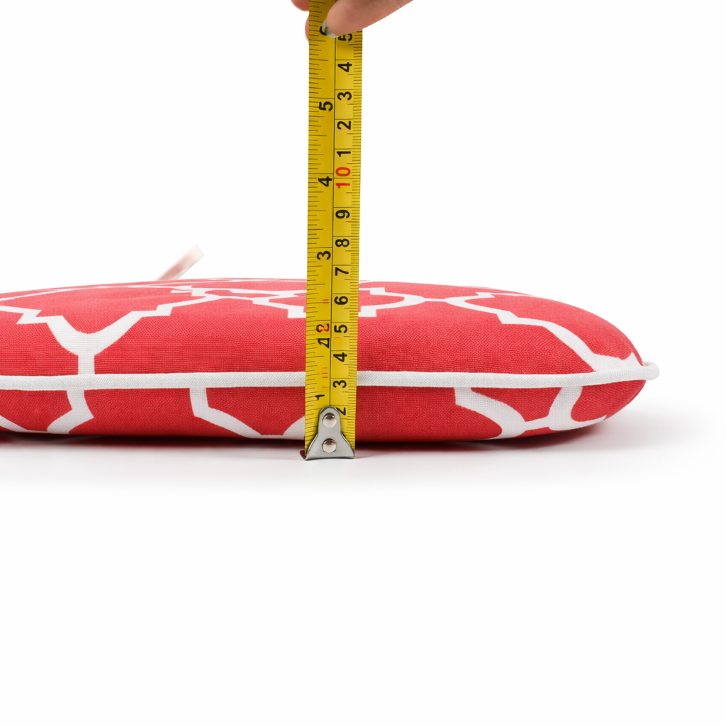 Outdoor Chair Cushions with Straps - Set of 4, Plaid Red