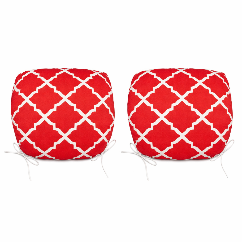 Outdoor Chair Cushions with Straps - Set of 4, Plaid Red